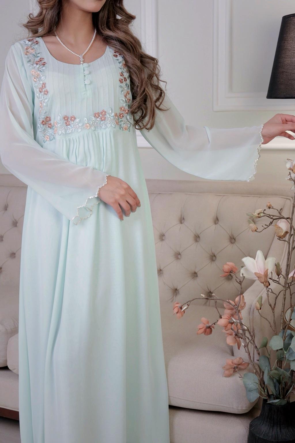 دبل شيفون مطرز