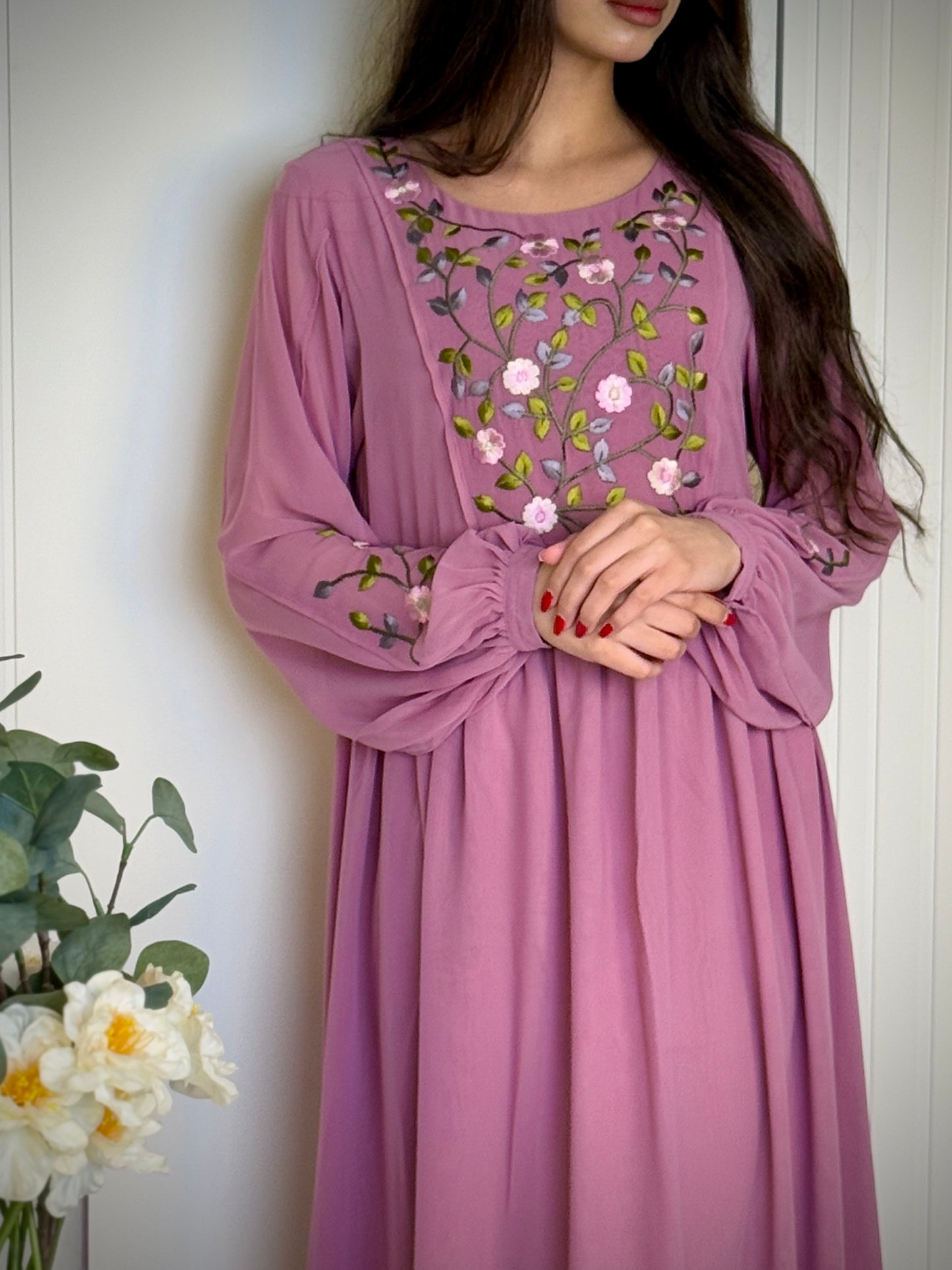 شيفون مع تطريز