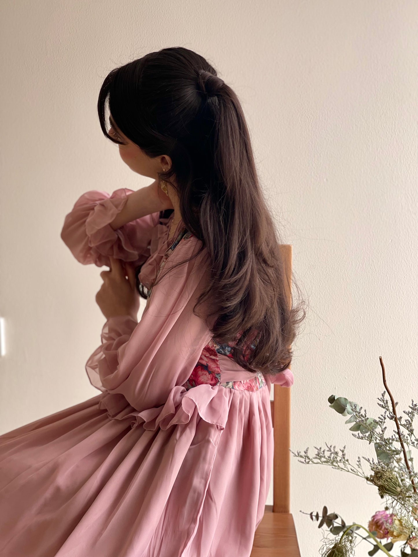 فستان من الشيفون وصدريه من القطن