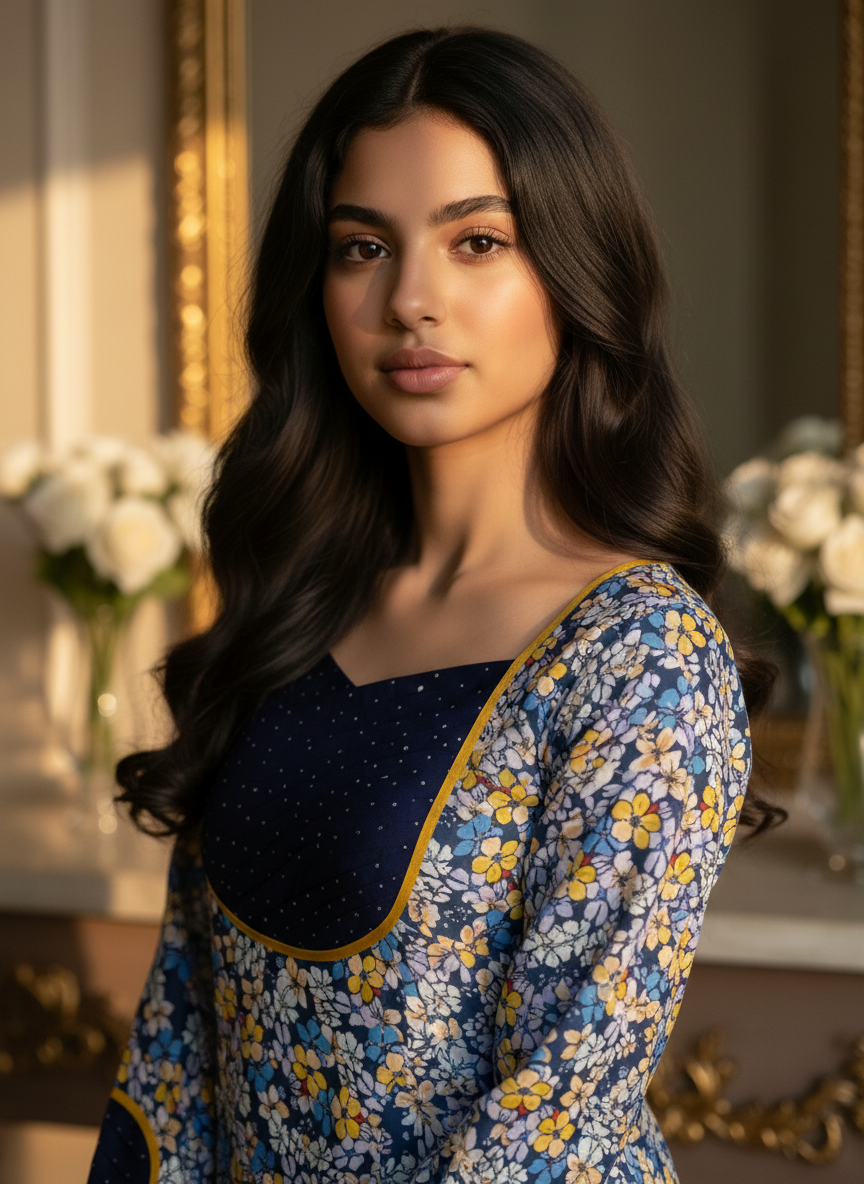 جلابية قطن مع  وريمبو