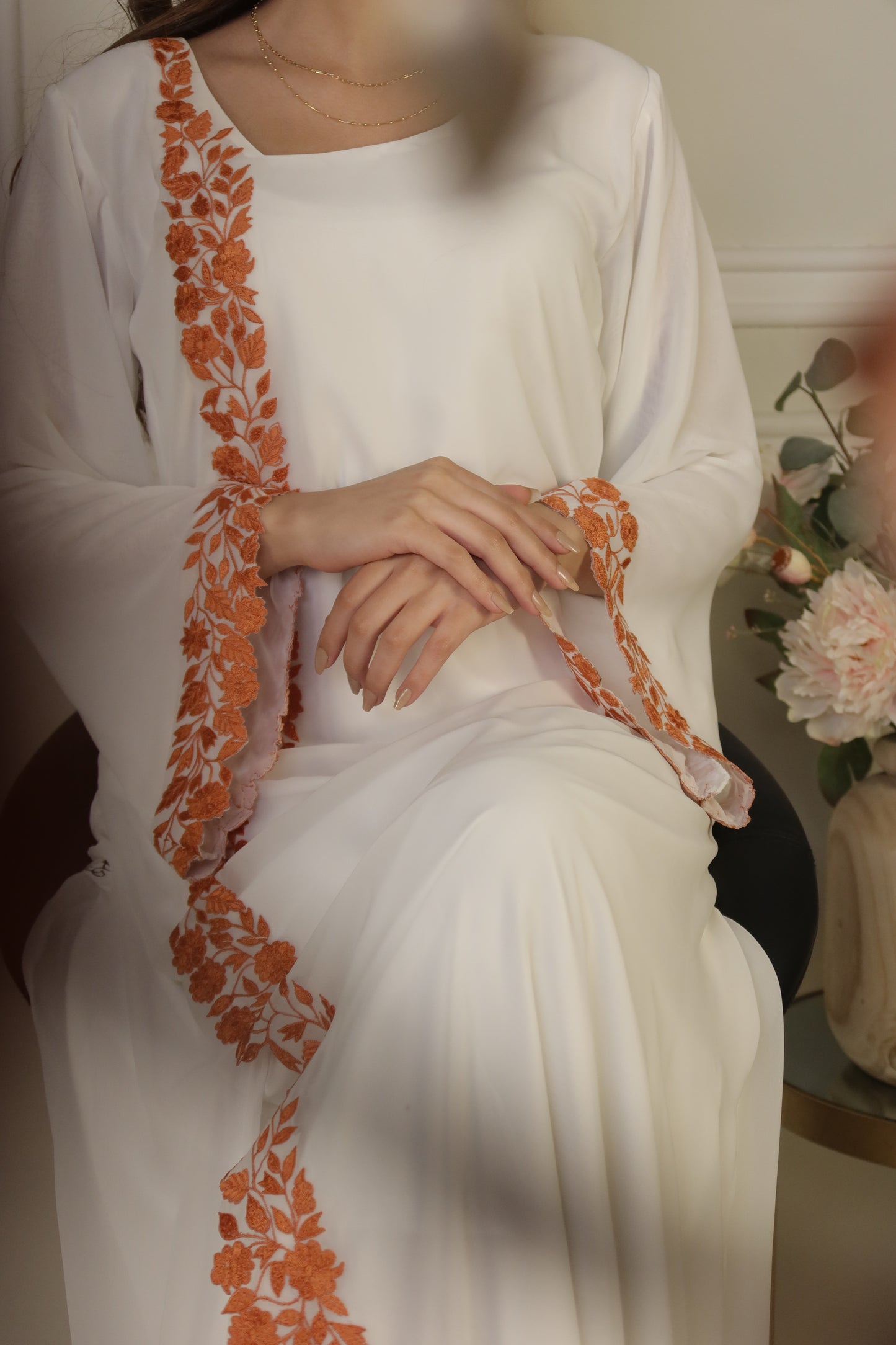 دبل شيفون مطرز