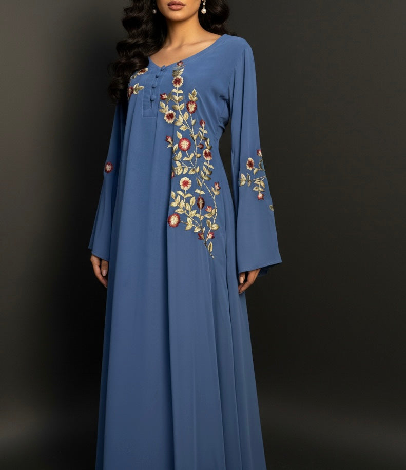 دبل شيفون مطرز