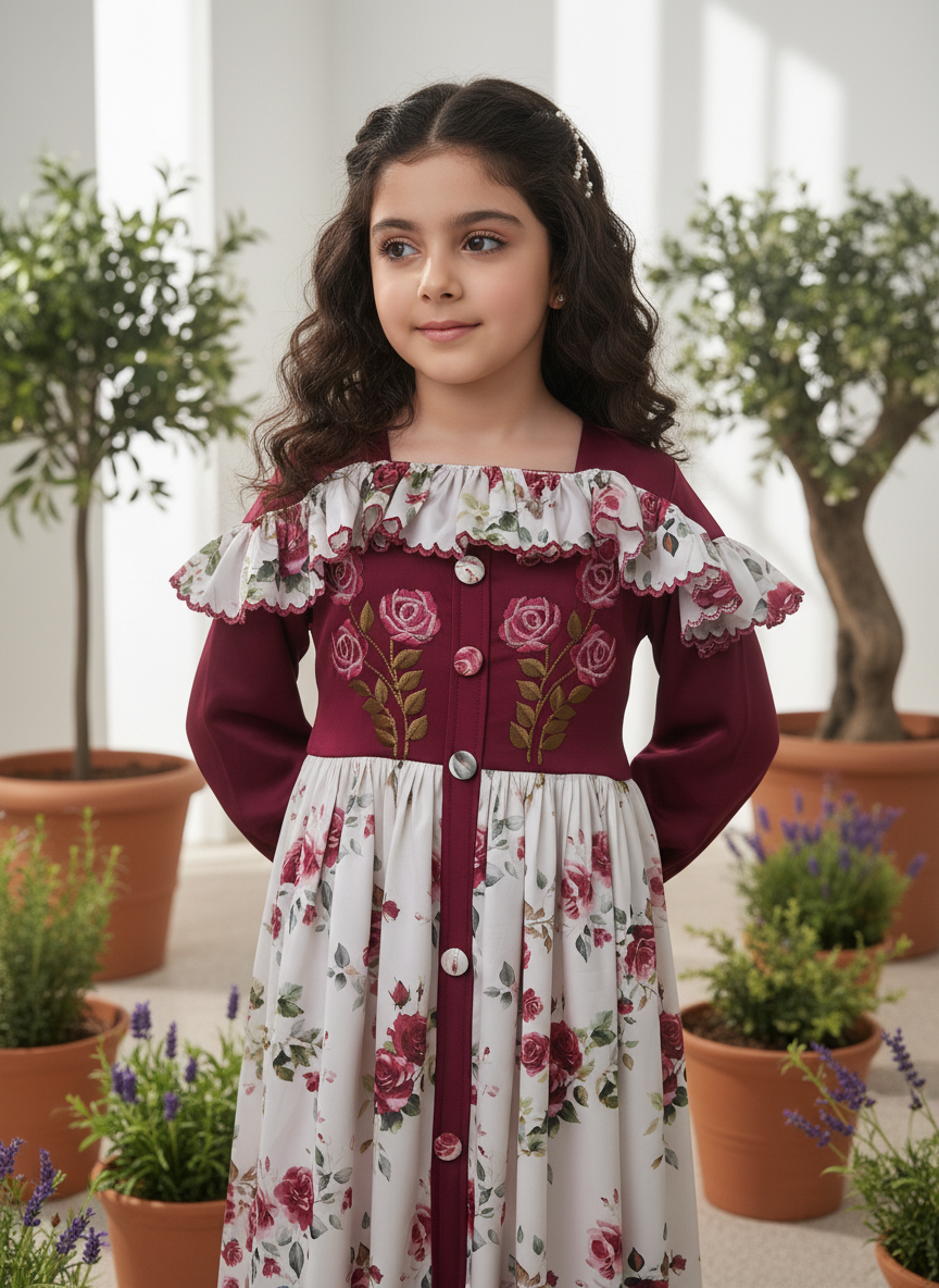 فستان من الحرير   مع تطريز