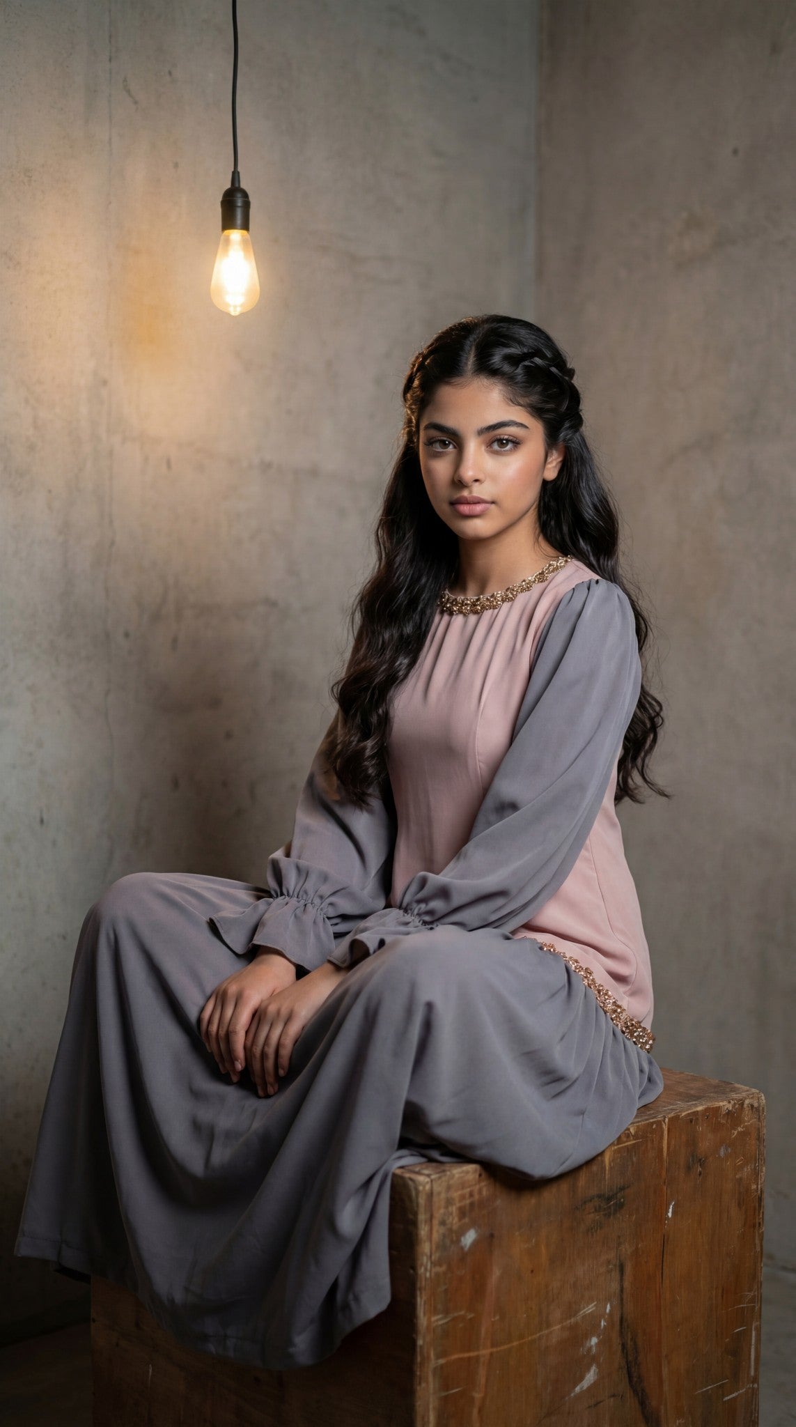 فستان  حرير الماس    دمج  لونين مع باينات شك