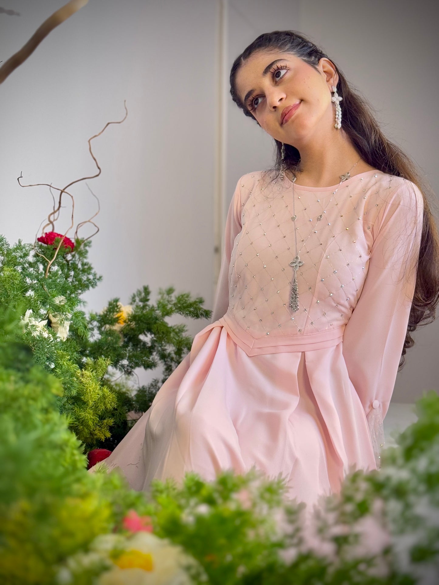 فستان من الكريب مع تور مزراي وريمبو