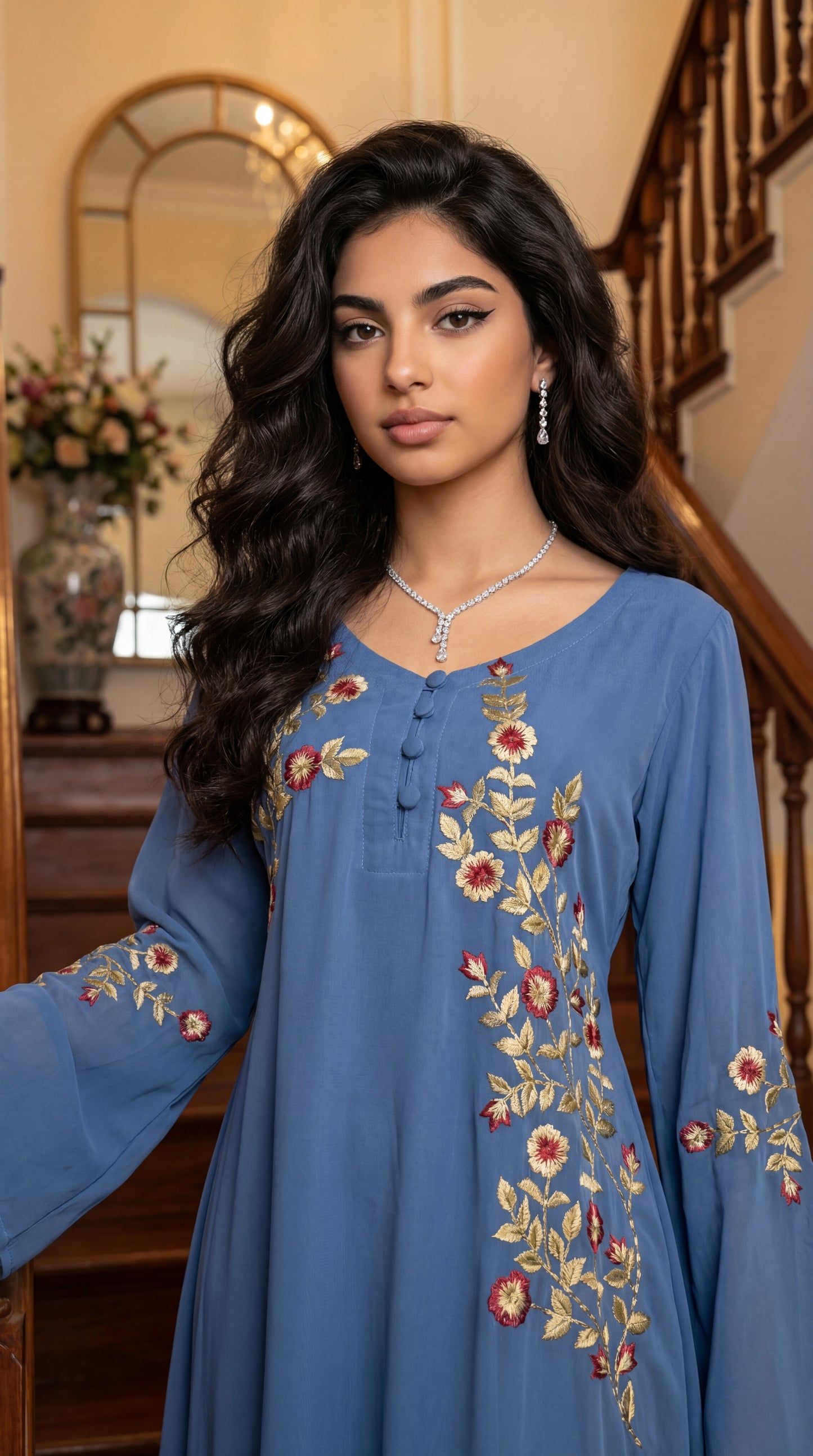 دبل شيفون مطرز