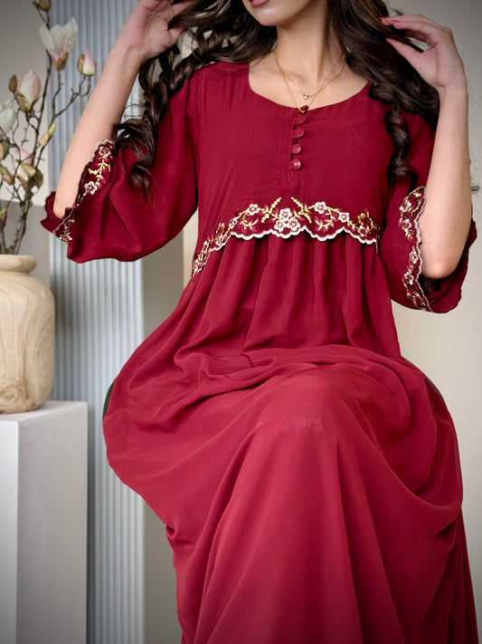 شيفون مع تطريز