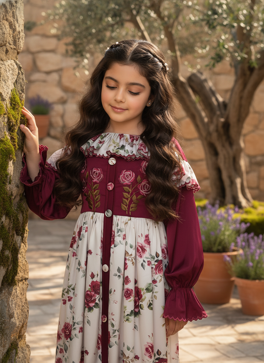 فستان من الحرير   مع تطريز