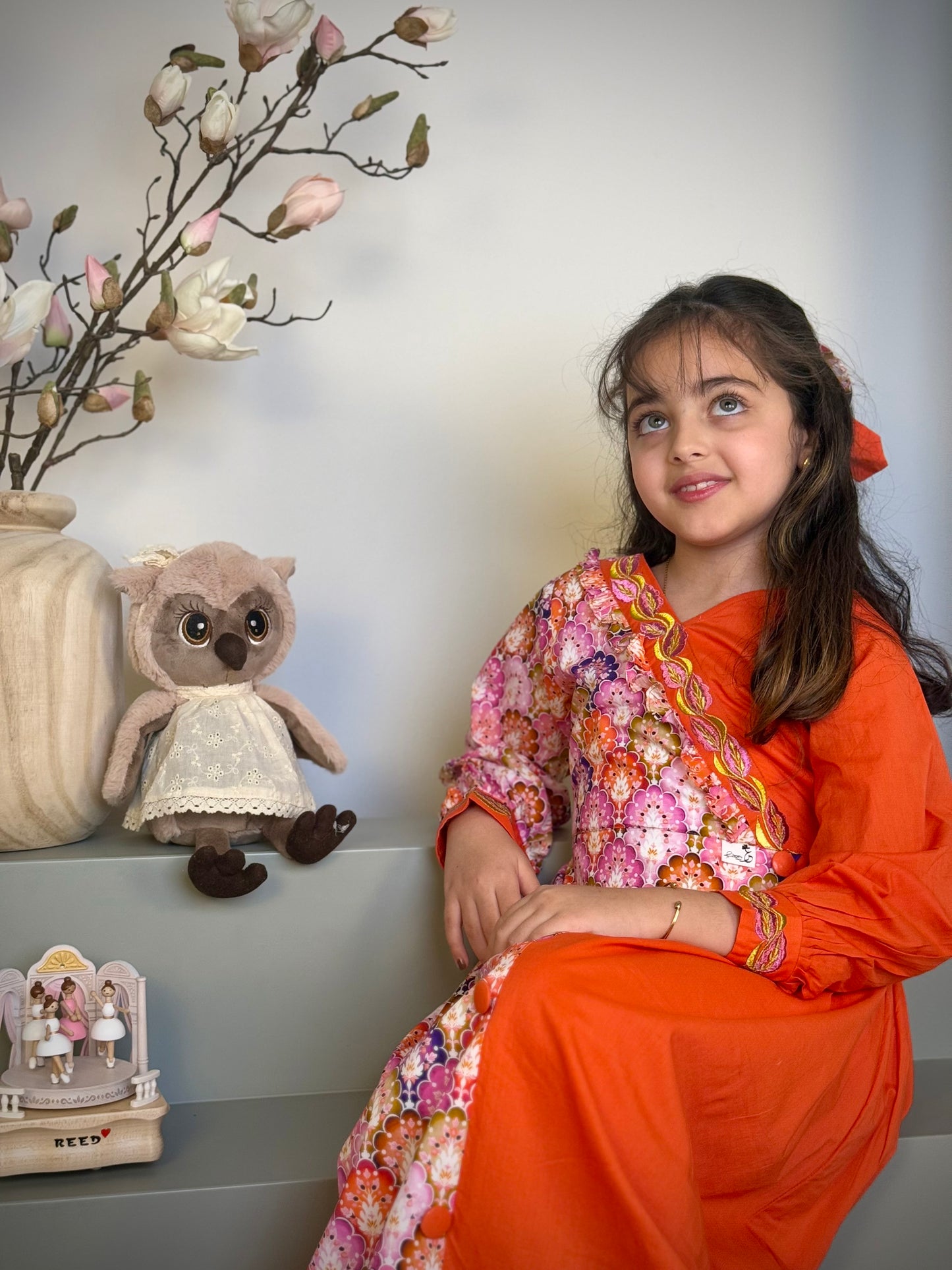 فستان قطن مع تطريز