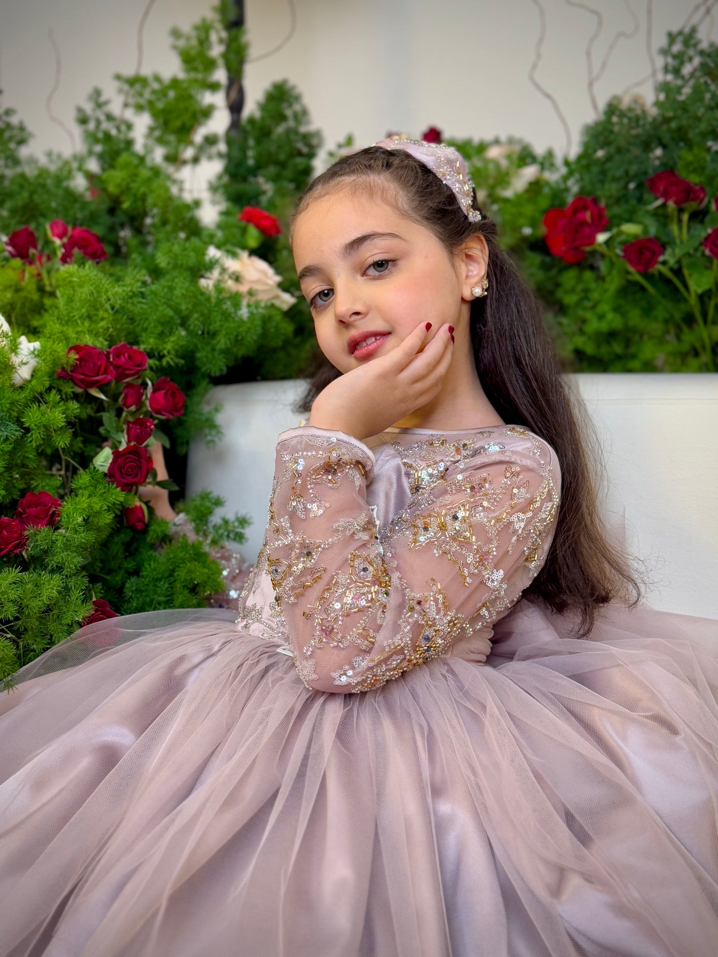 فستان شك مع حرير وتور