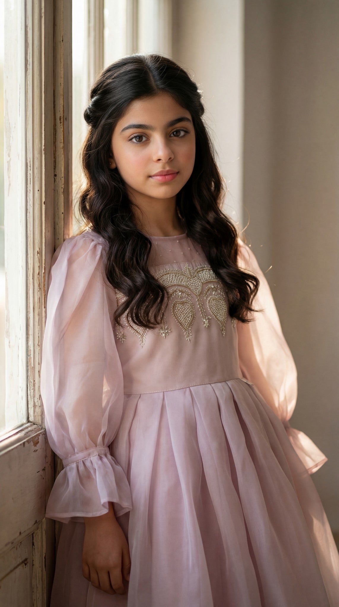 فستان من الاورجنزا مع دانتيل مشكوك