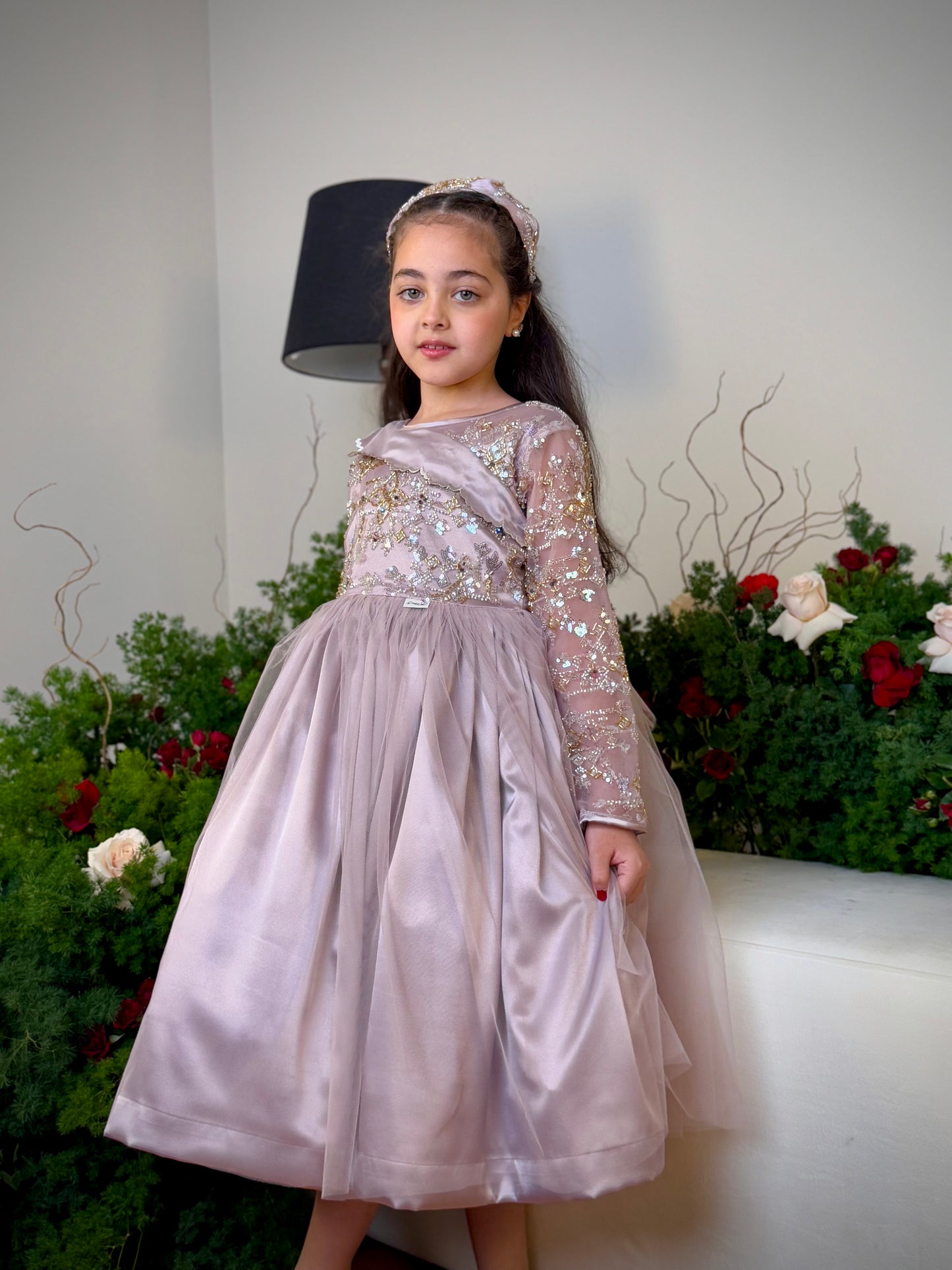 فستان شك مع حرير وتور