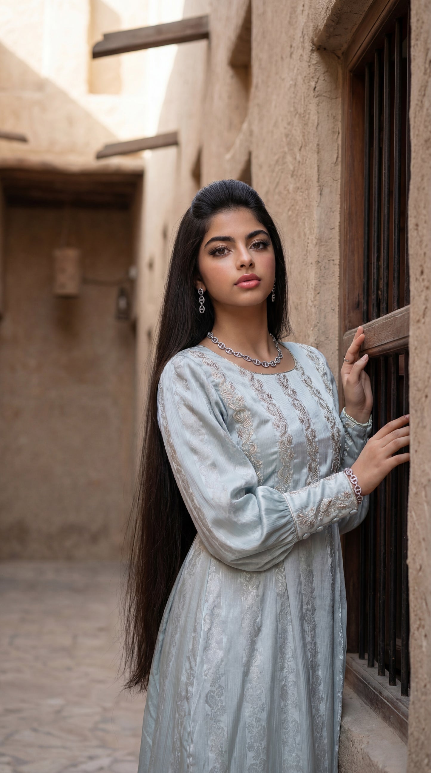 درس من الحرير المزراي   وتطريز مع شك