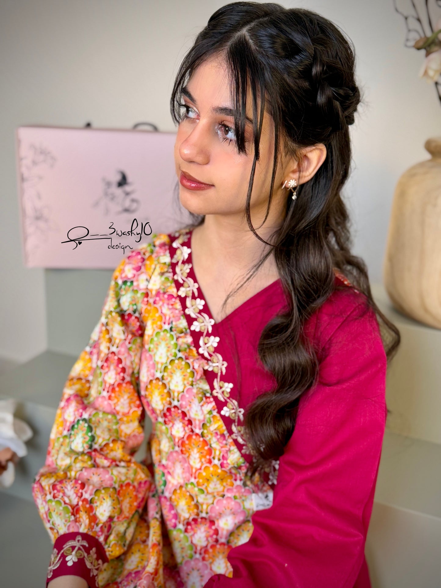 فستان قطن مع تطريز