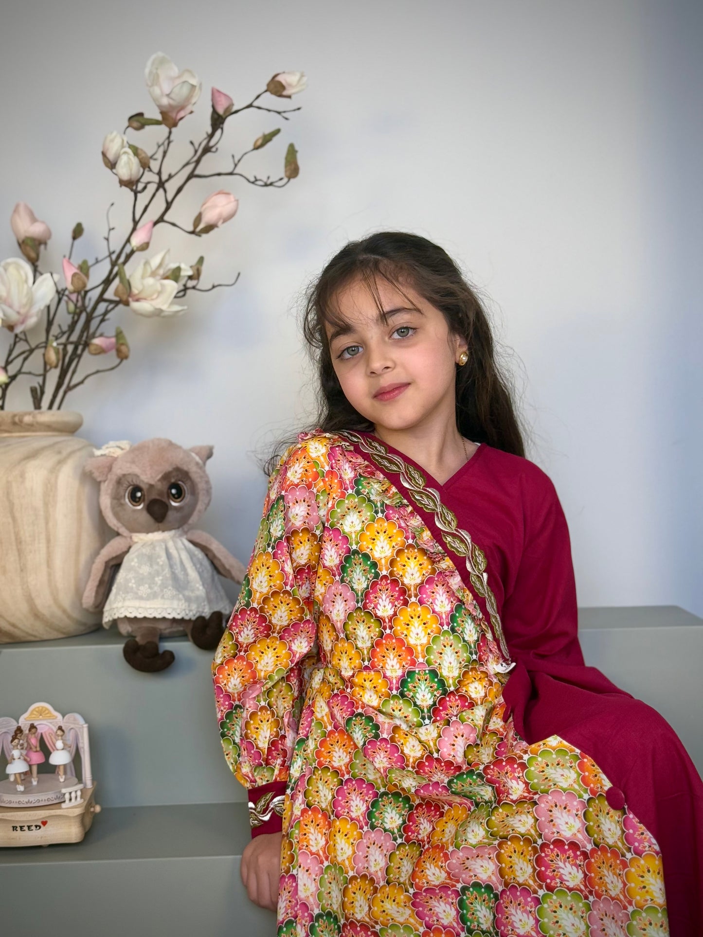 فستان قطن مع تطريز