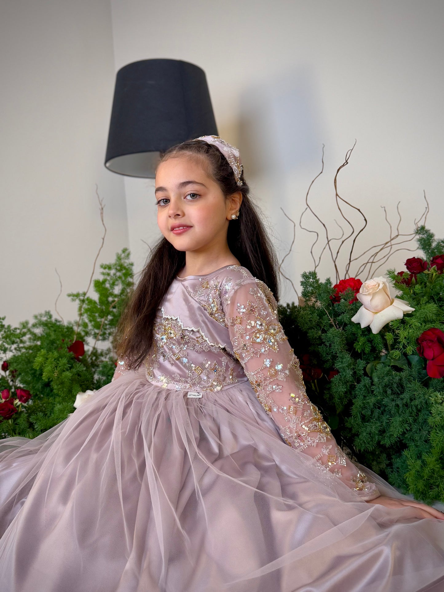 فستان شك مع حرير وتور