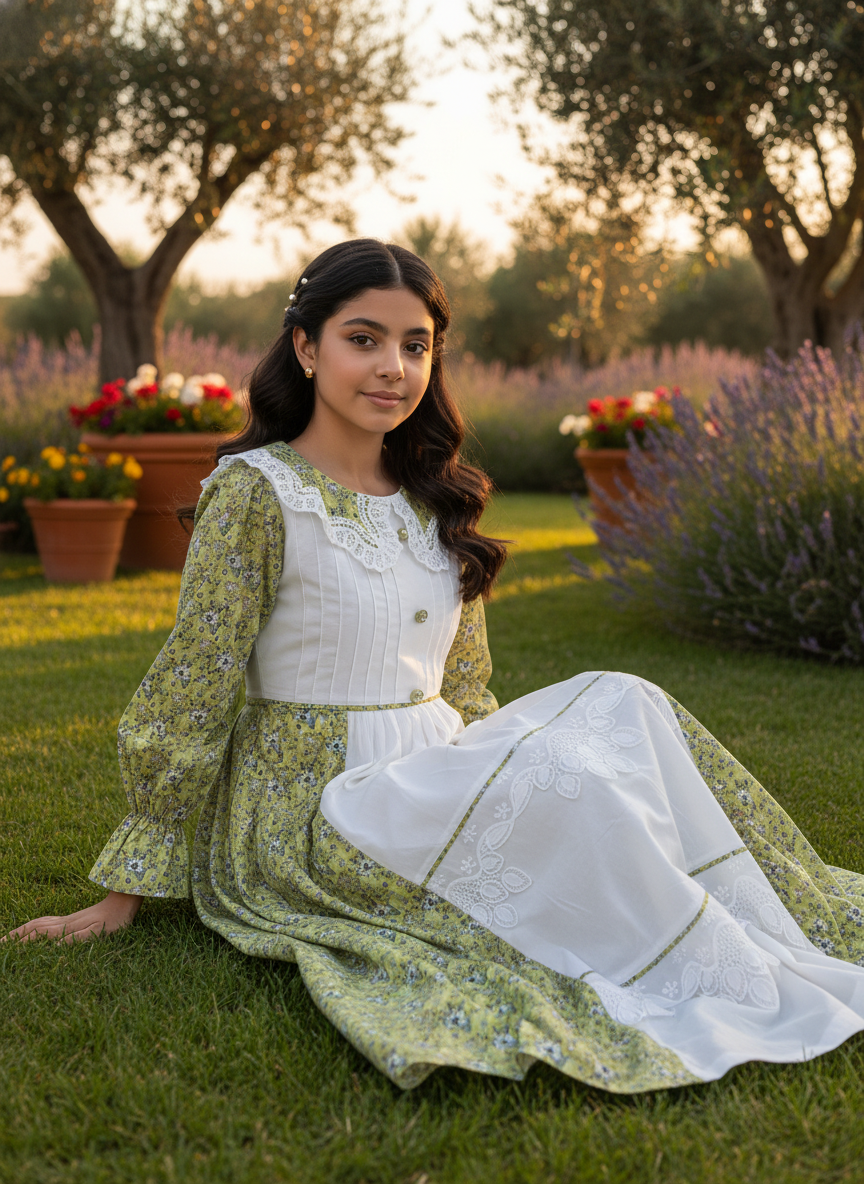 فستان   قطن مع  دانتل