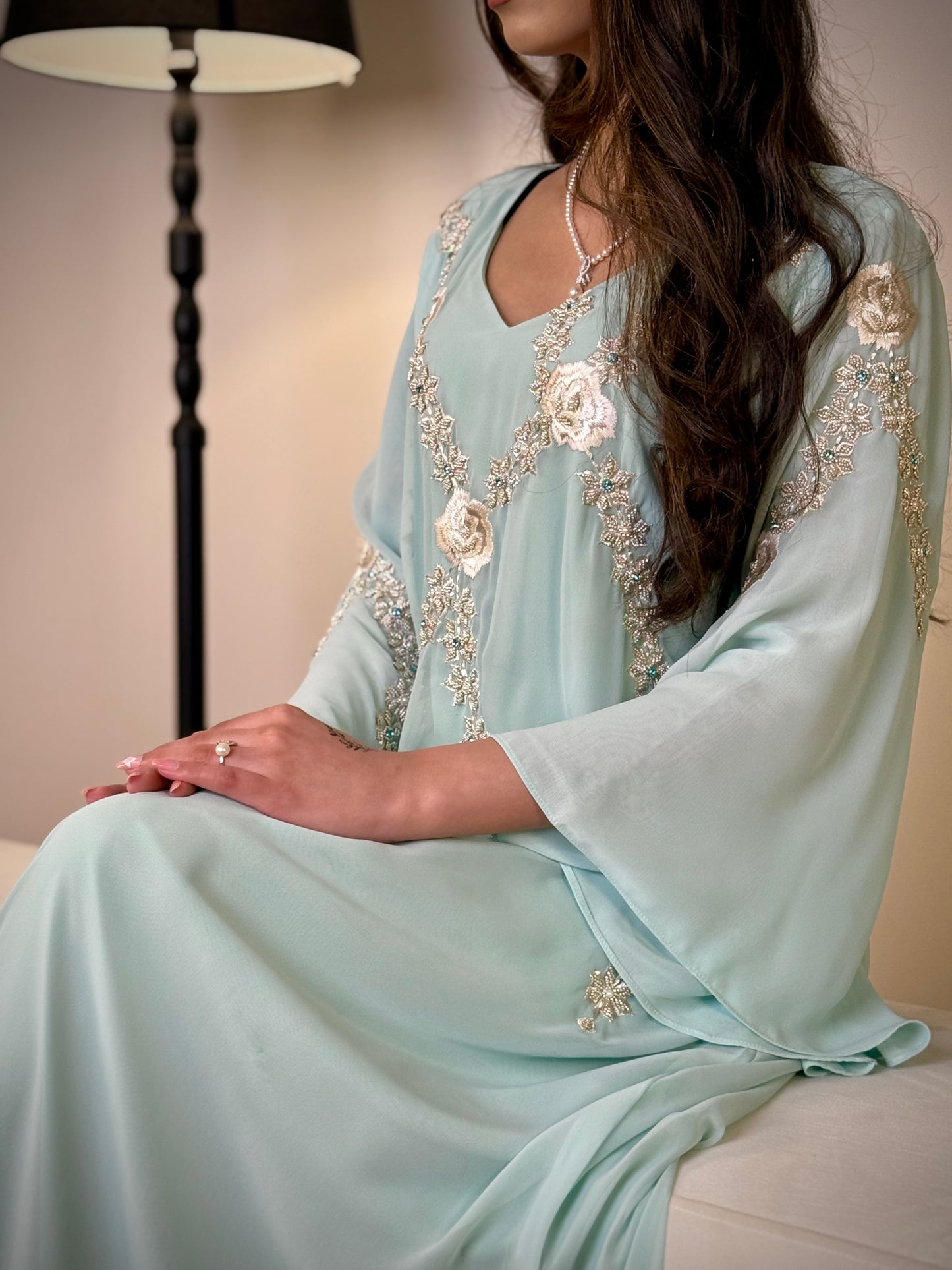 شيفون  شغل شك مع تطريز