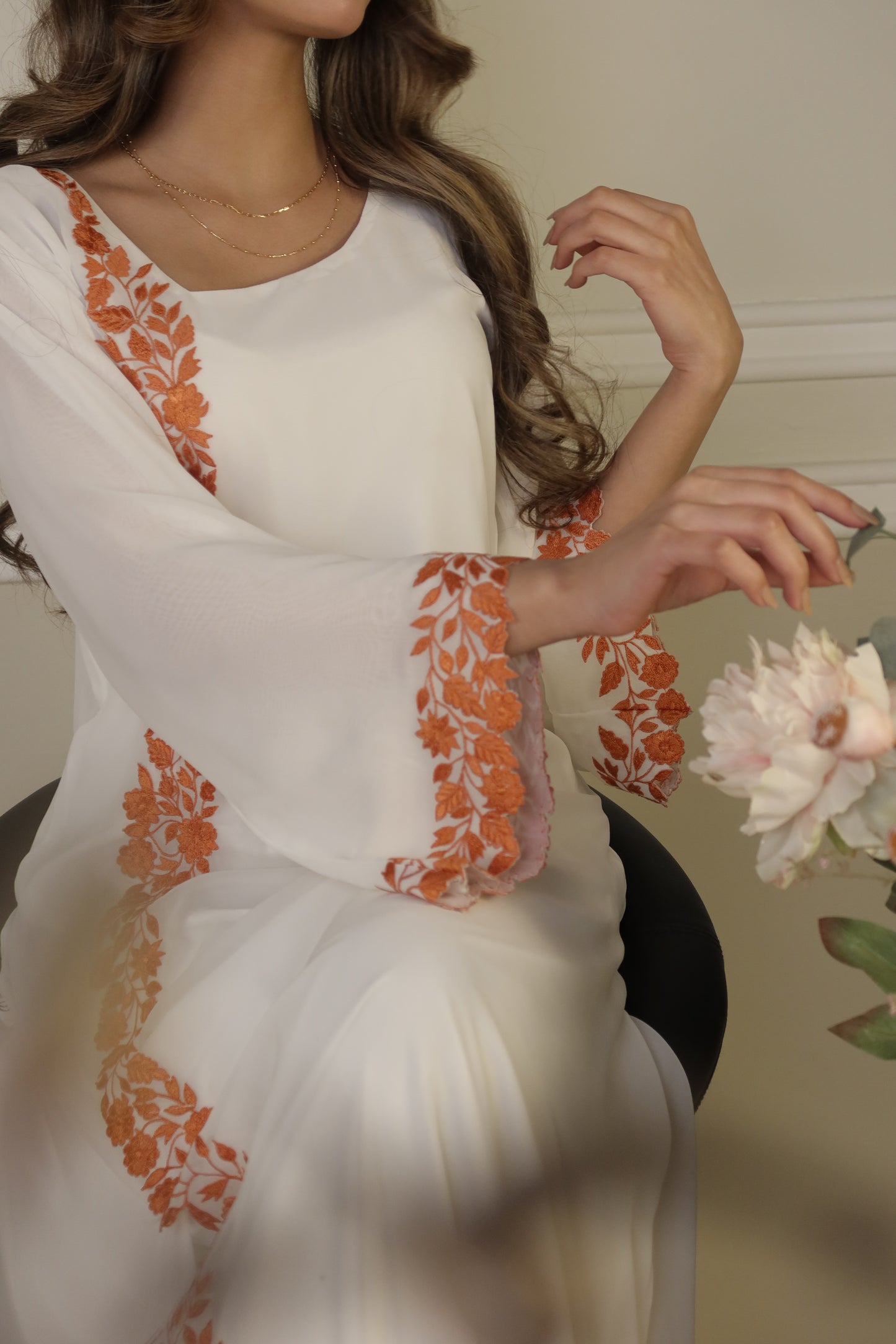 دبل شيفون مطرز