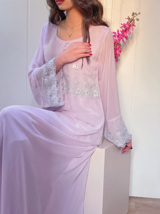 جلابيه دبل شيفون مع دانتيل