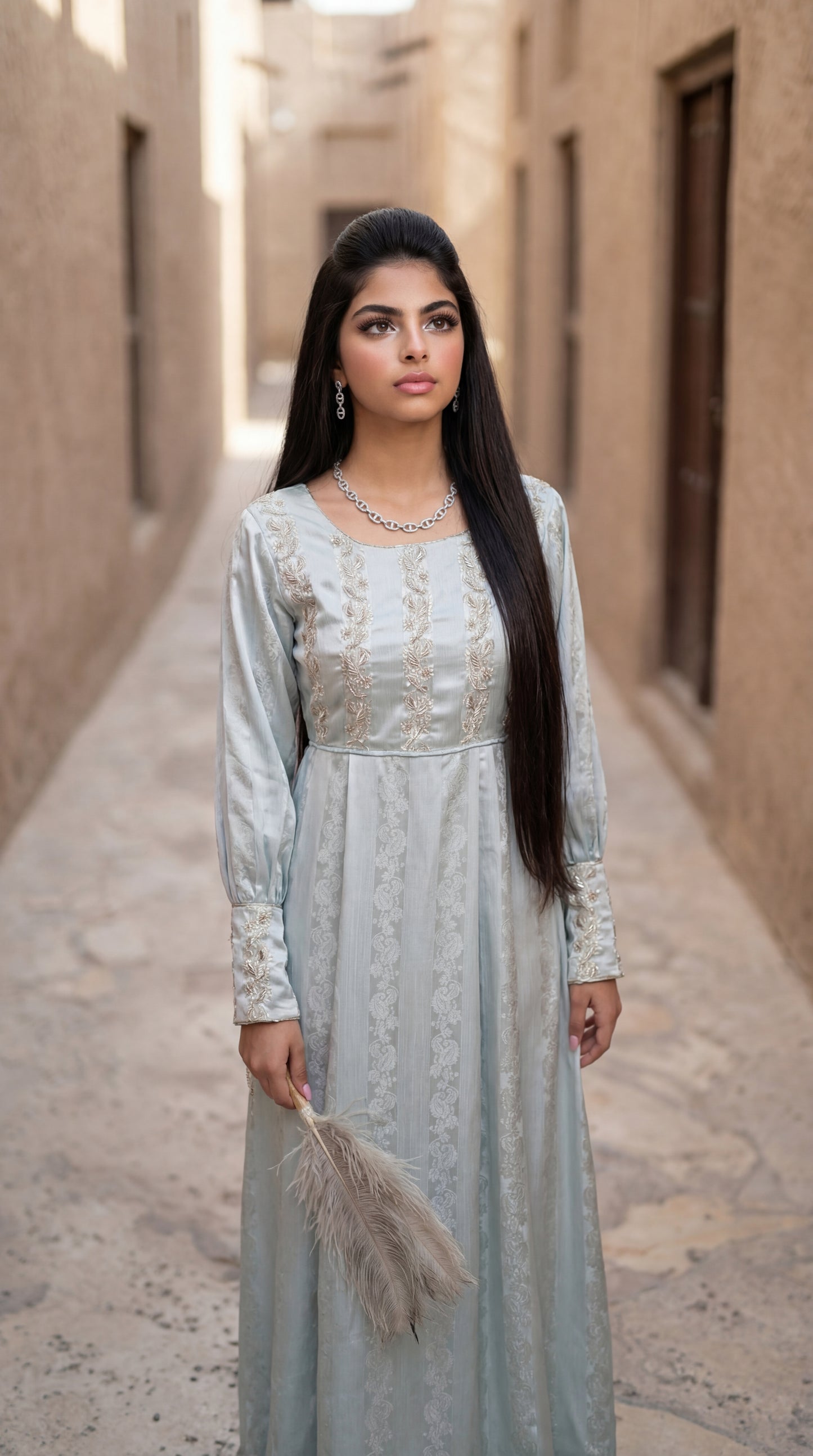 درس من الحرير المزراي   وتطريز مع شك