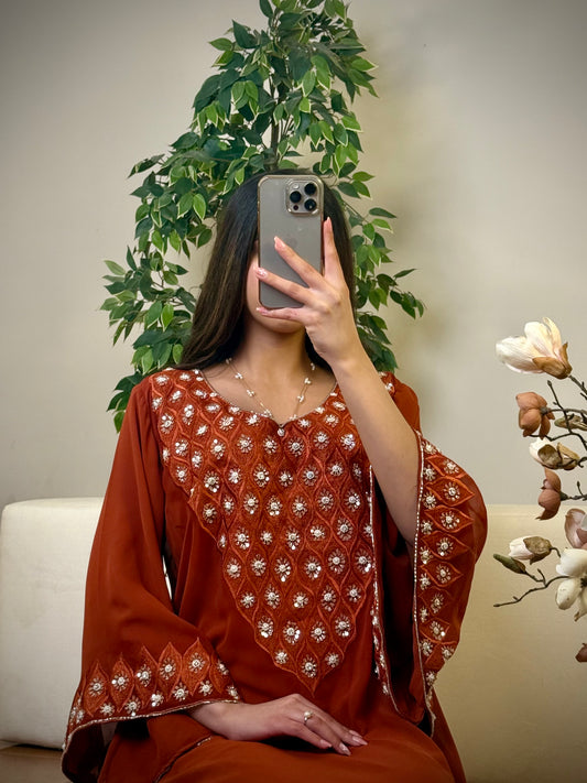 شيفون  شغل شك مع تطريز