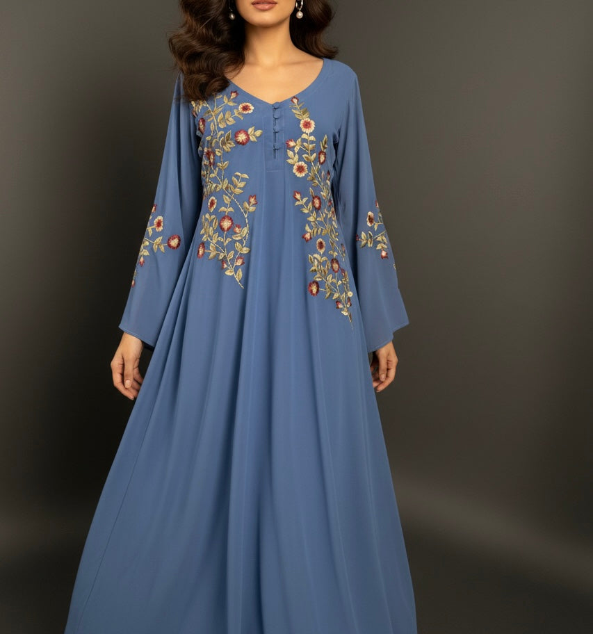 دبل شيفون مطرز