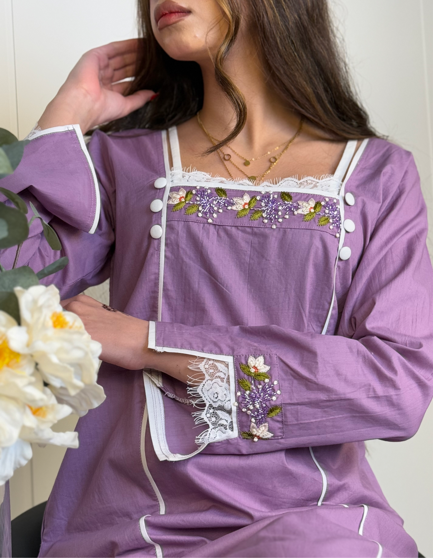 جلابية قطن ساده  شك