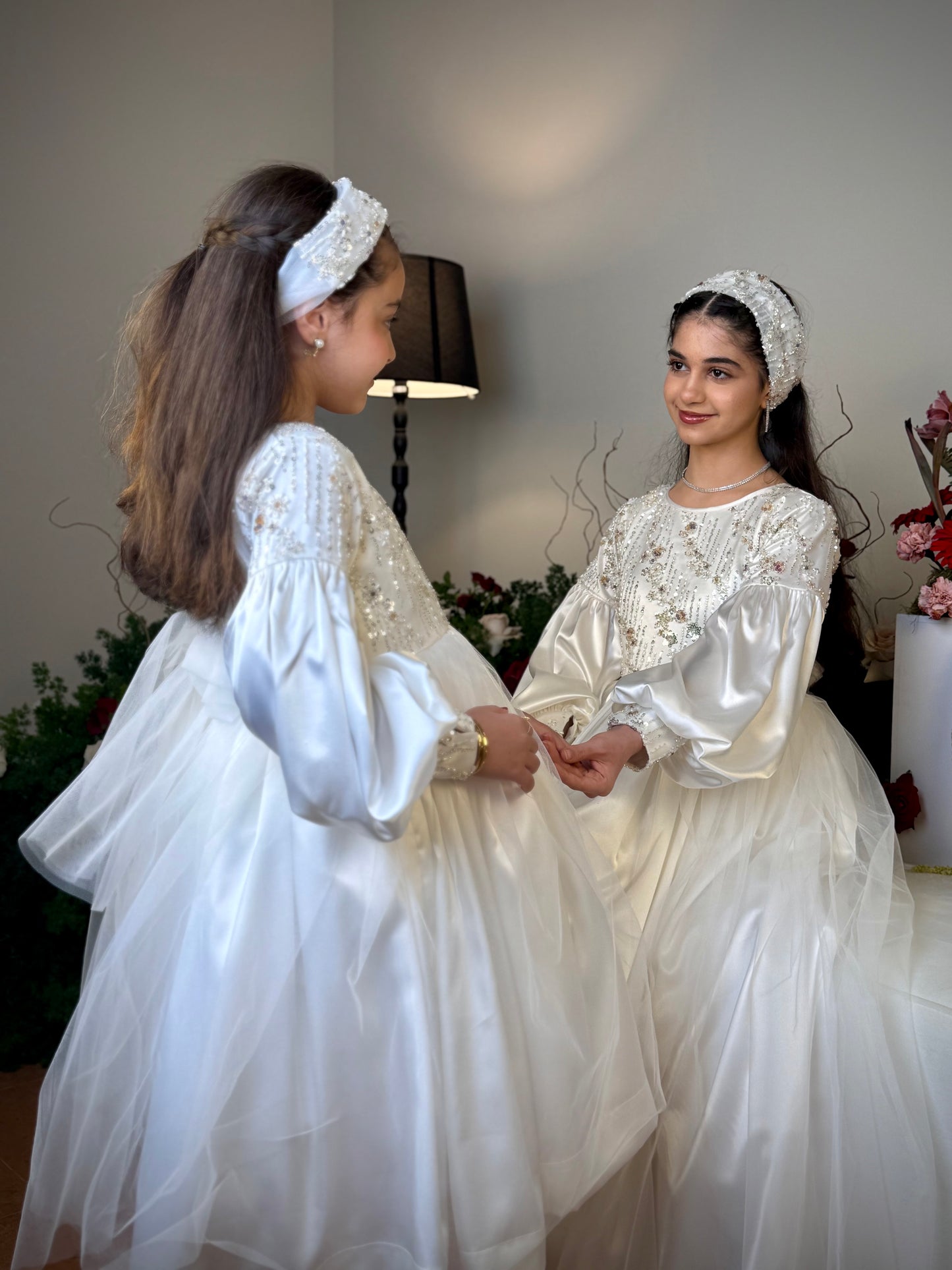 فستان شك مع حرير وتور