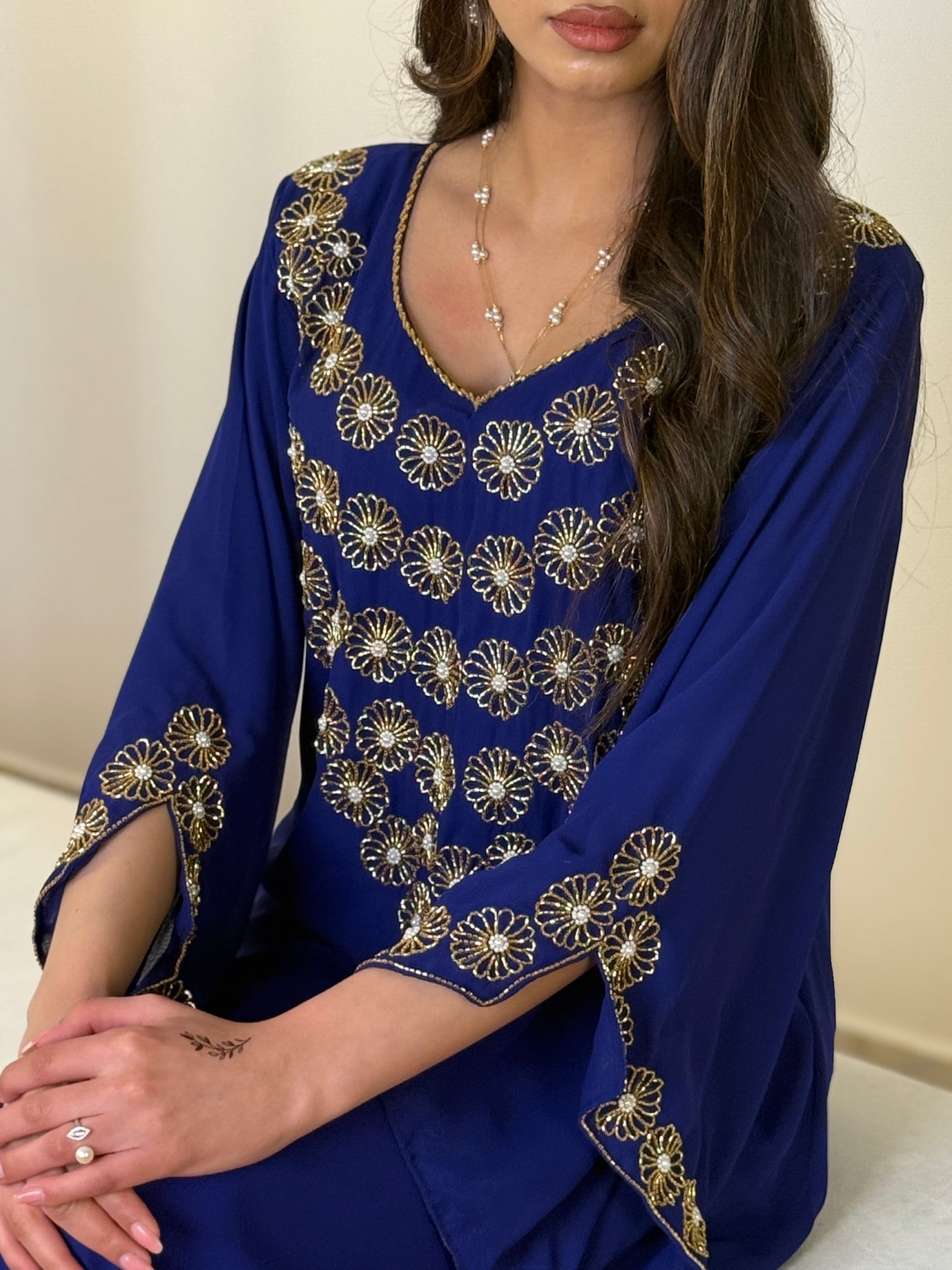 شيفون  شغل شك مع تطريز