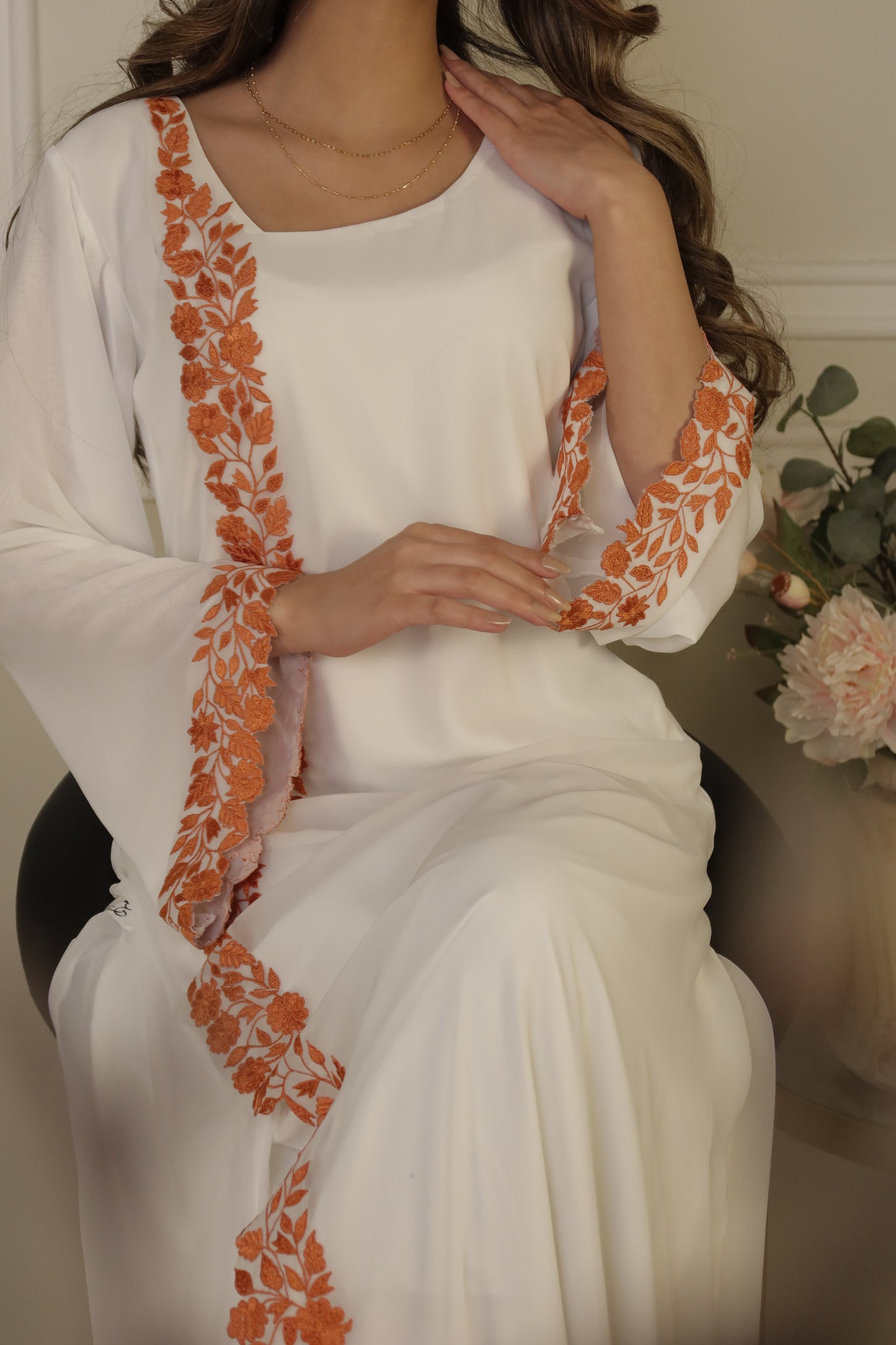 دبل شيفون مطرز