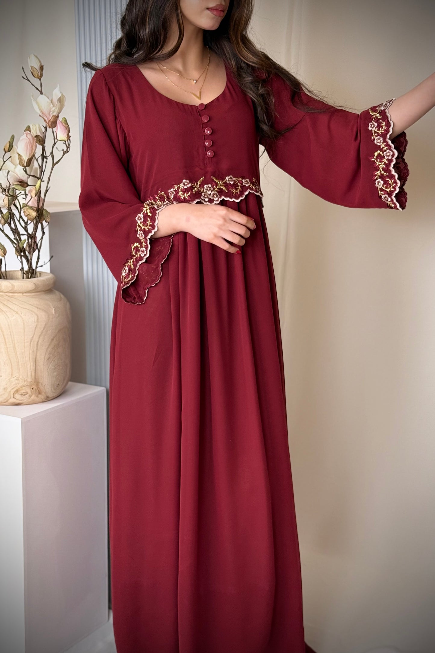 شيفون مع تطريز