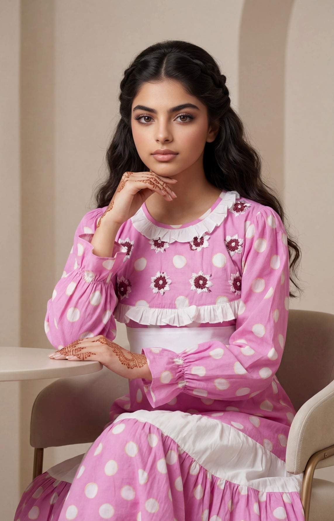 قطن مع تطريز وشك