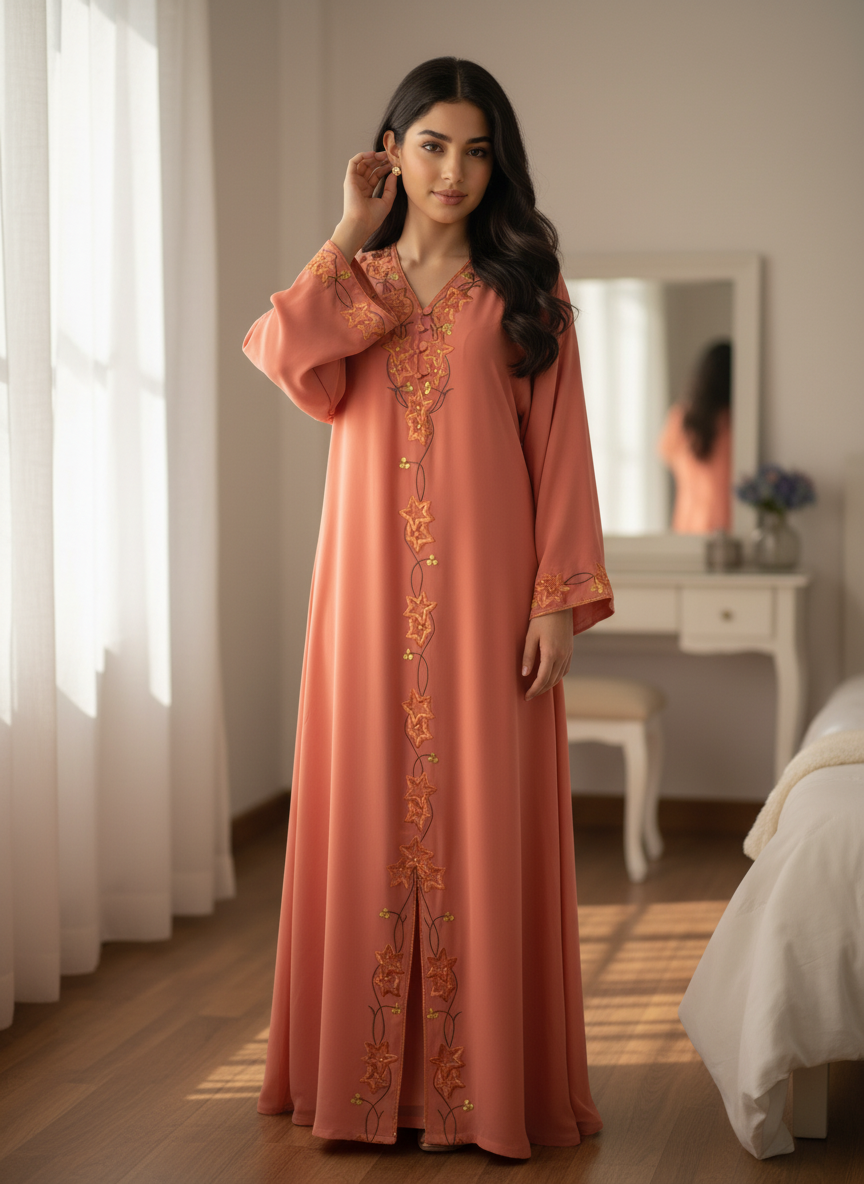 دبل شيفون مطرز