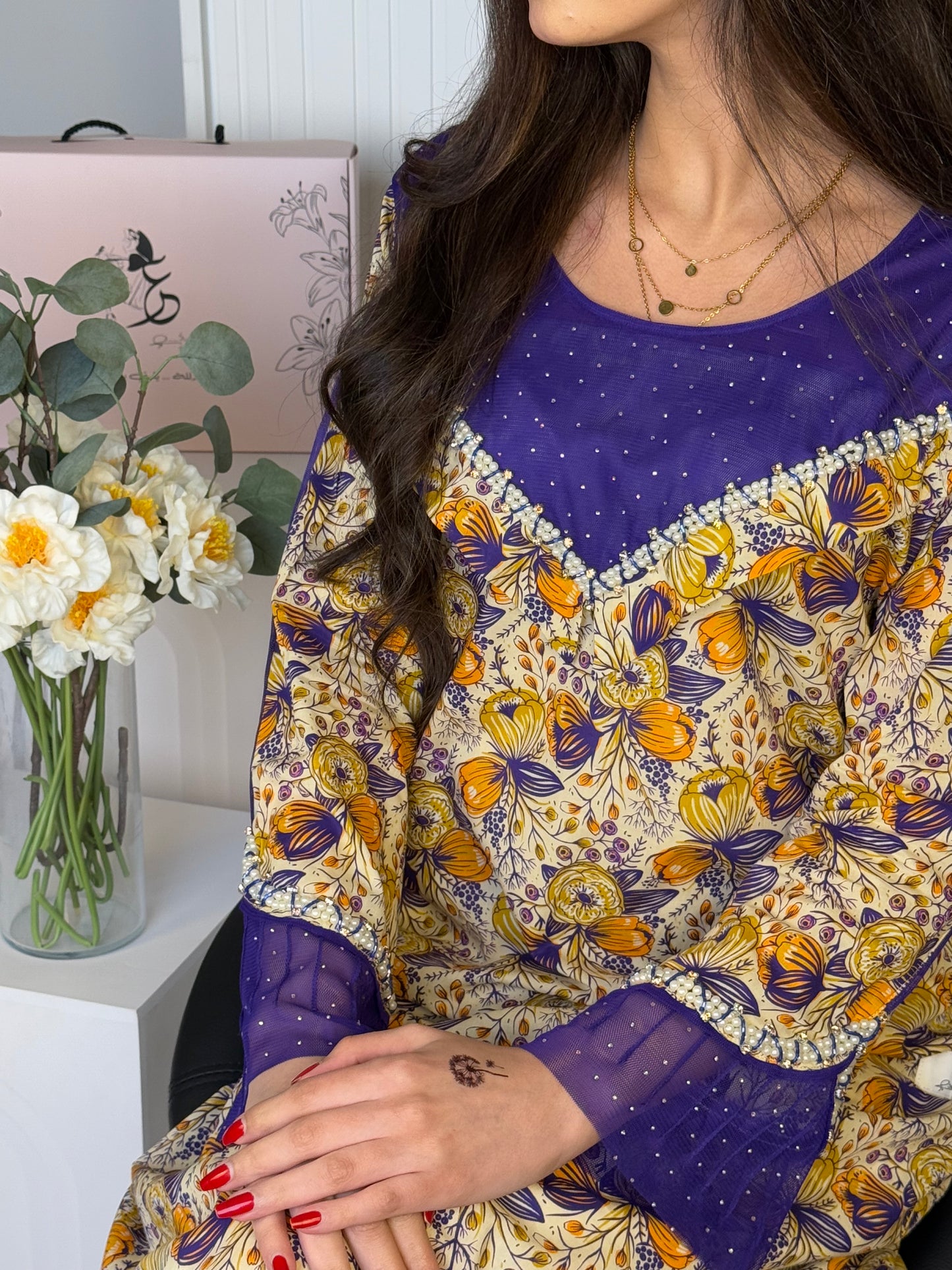 جلابية قطن دجتل مع تور ريمبو وشك