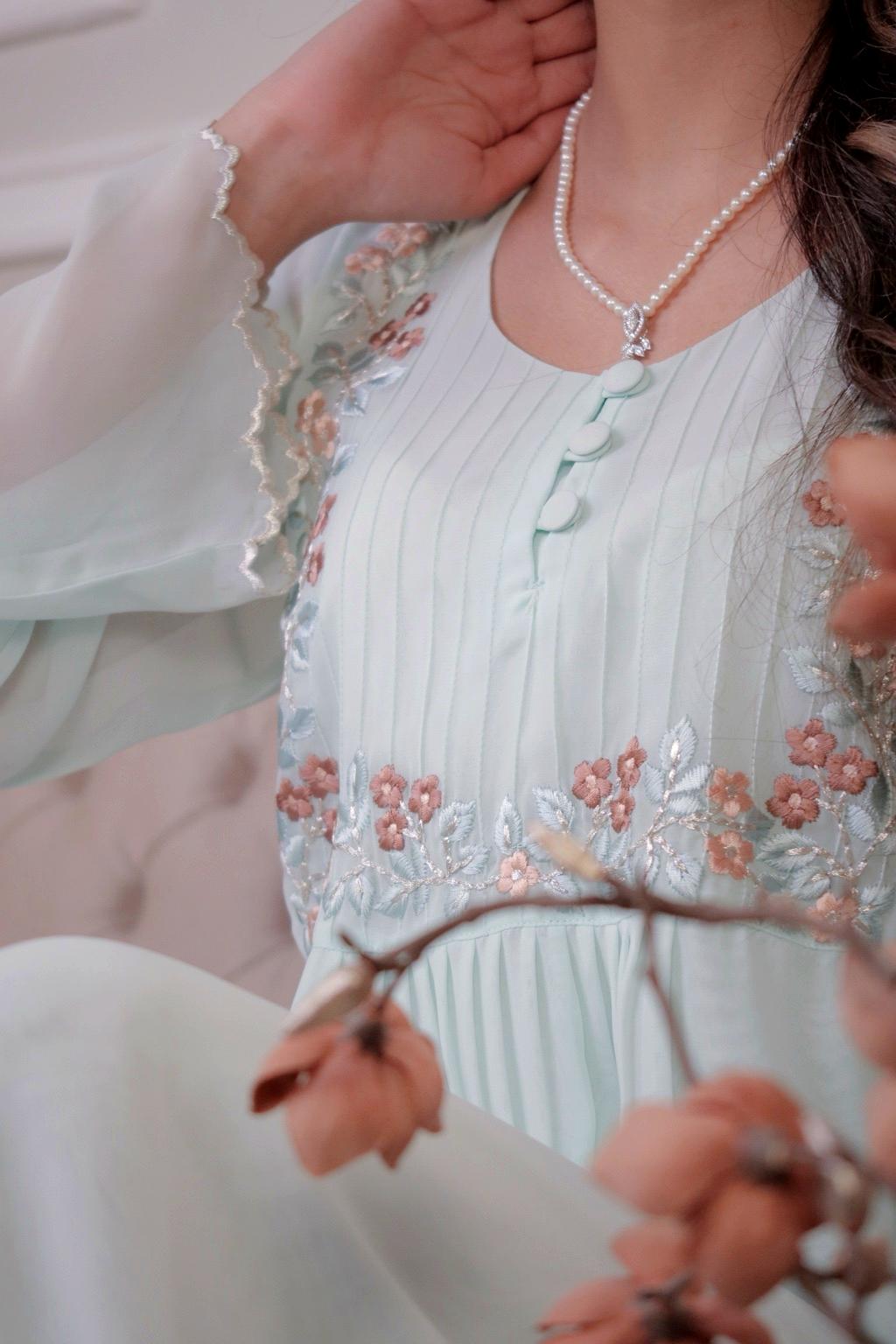 دبل شيفون مطرز