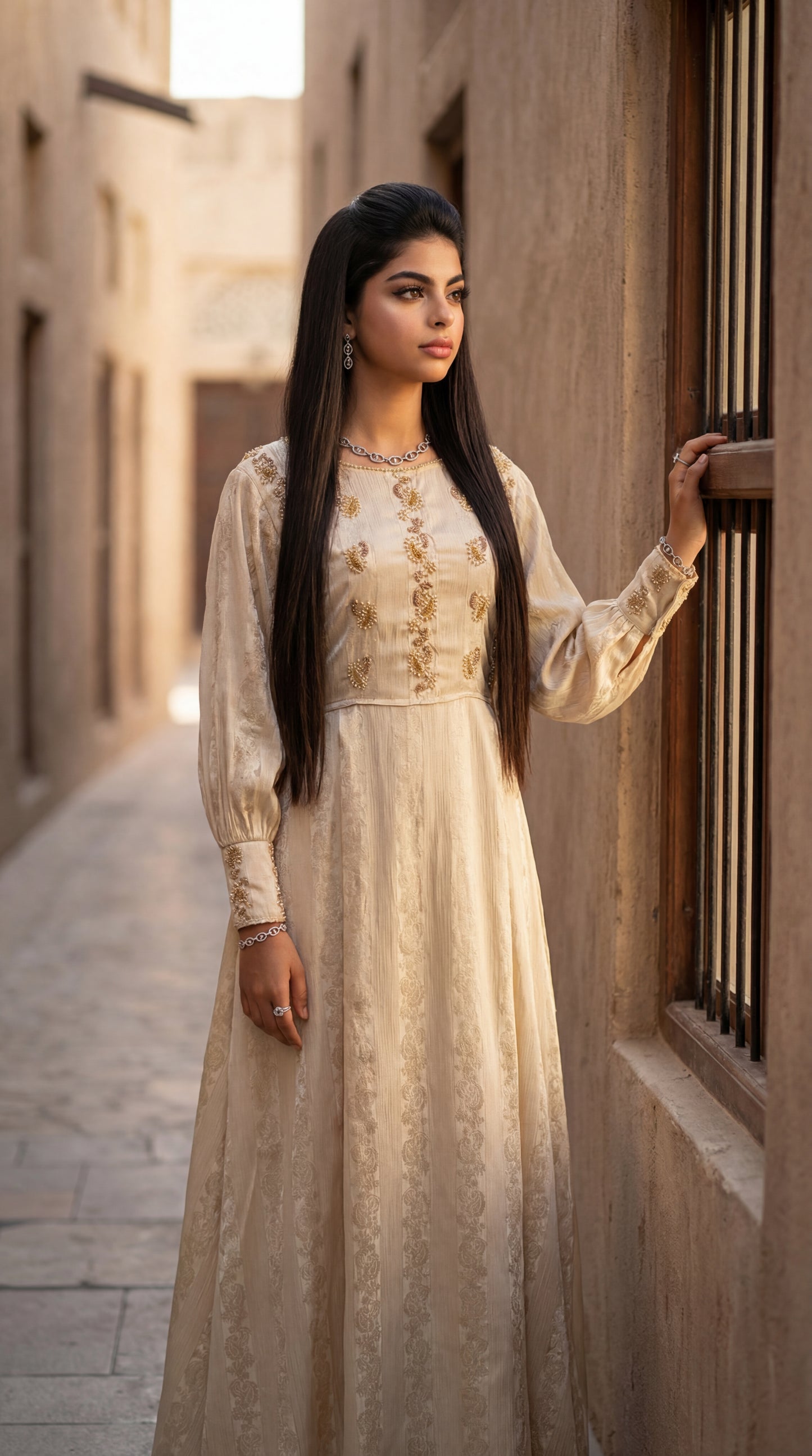 درس من الحرير المزراي   وتطريز مع شك