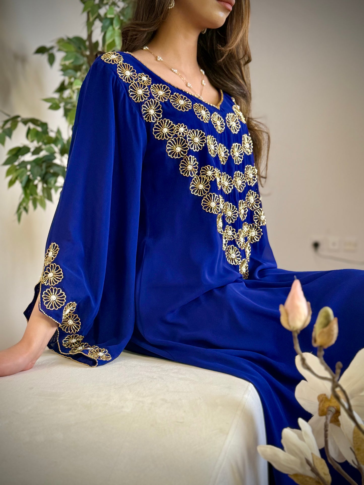 شيفون  شغل شك مع تطريز