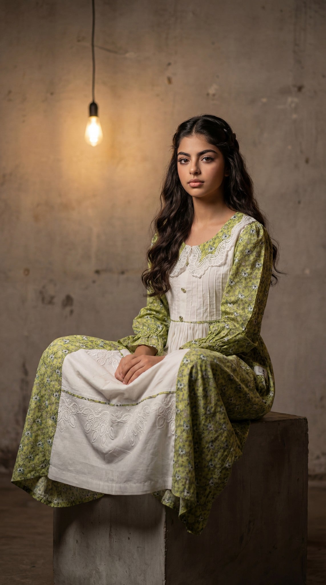 فستان   قطن مع  دانتل