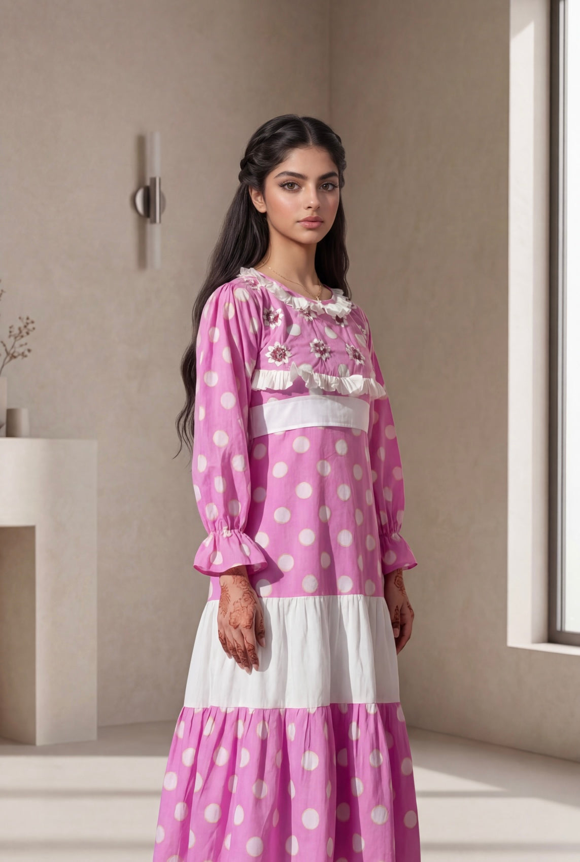 قطن مع تطريز وشك