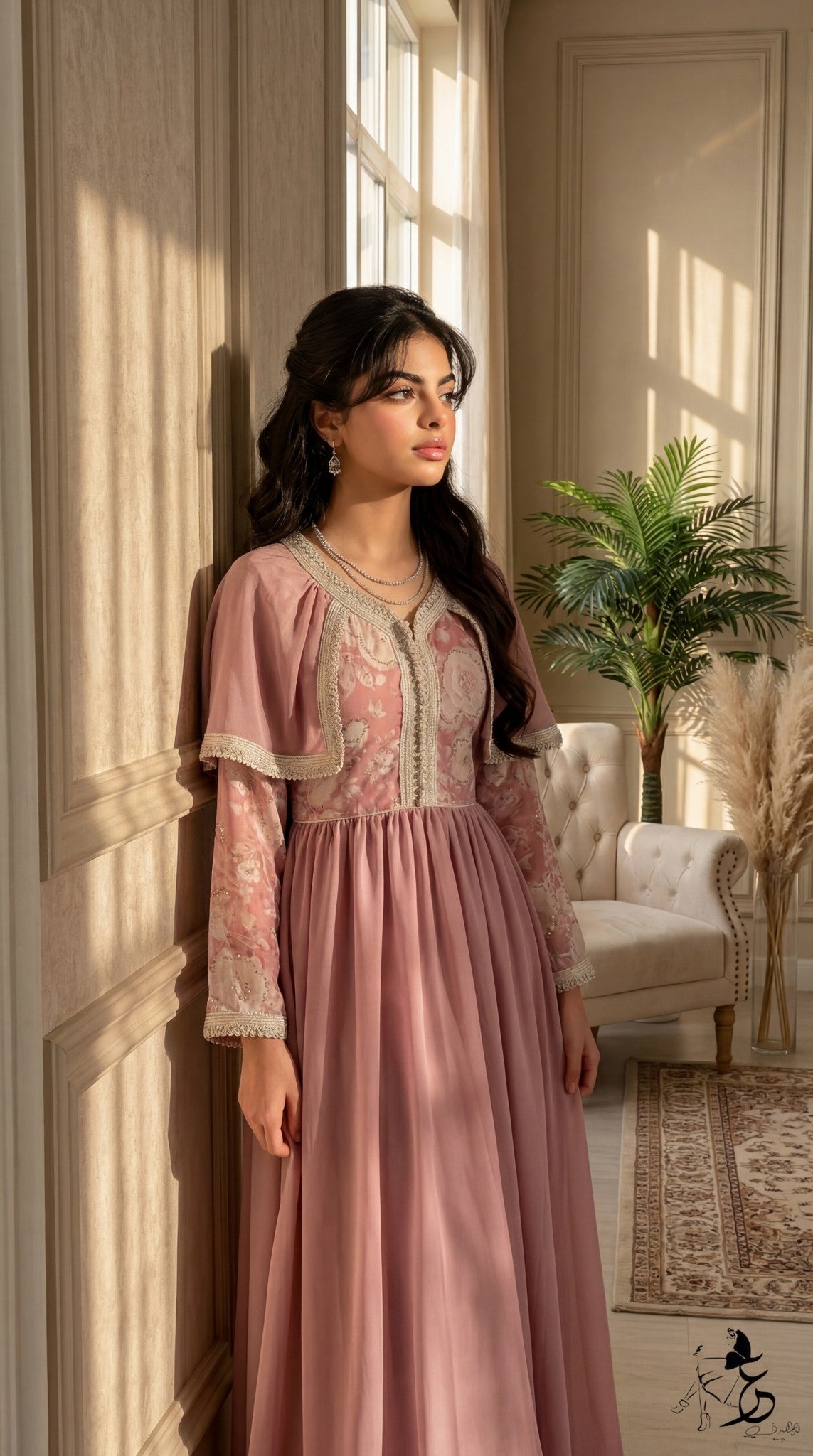مغربي مع شيفون فصوص للام والبنت
