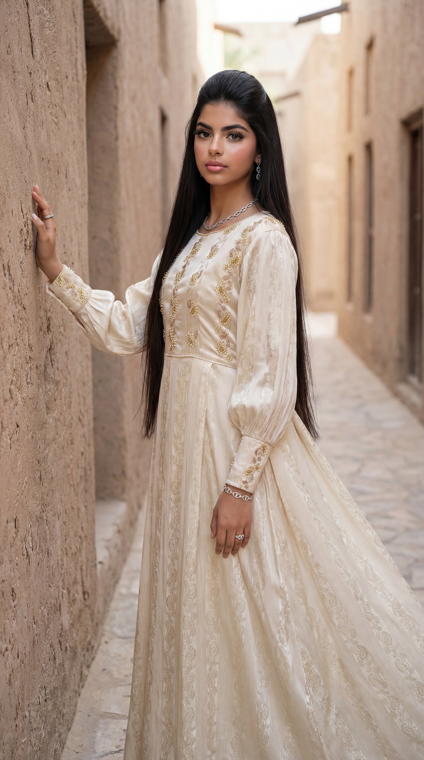 درس من الحرير المزراي   وتطريز مع شك