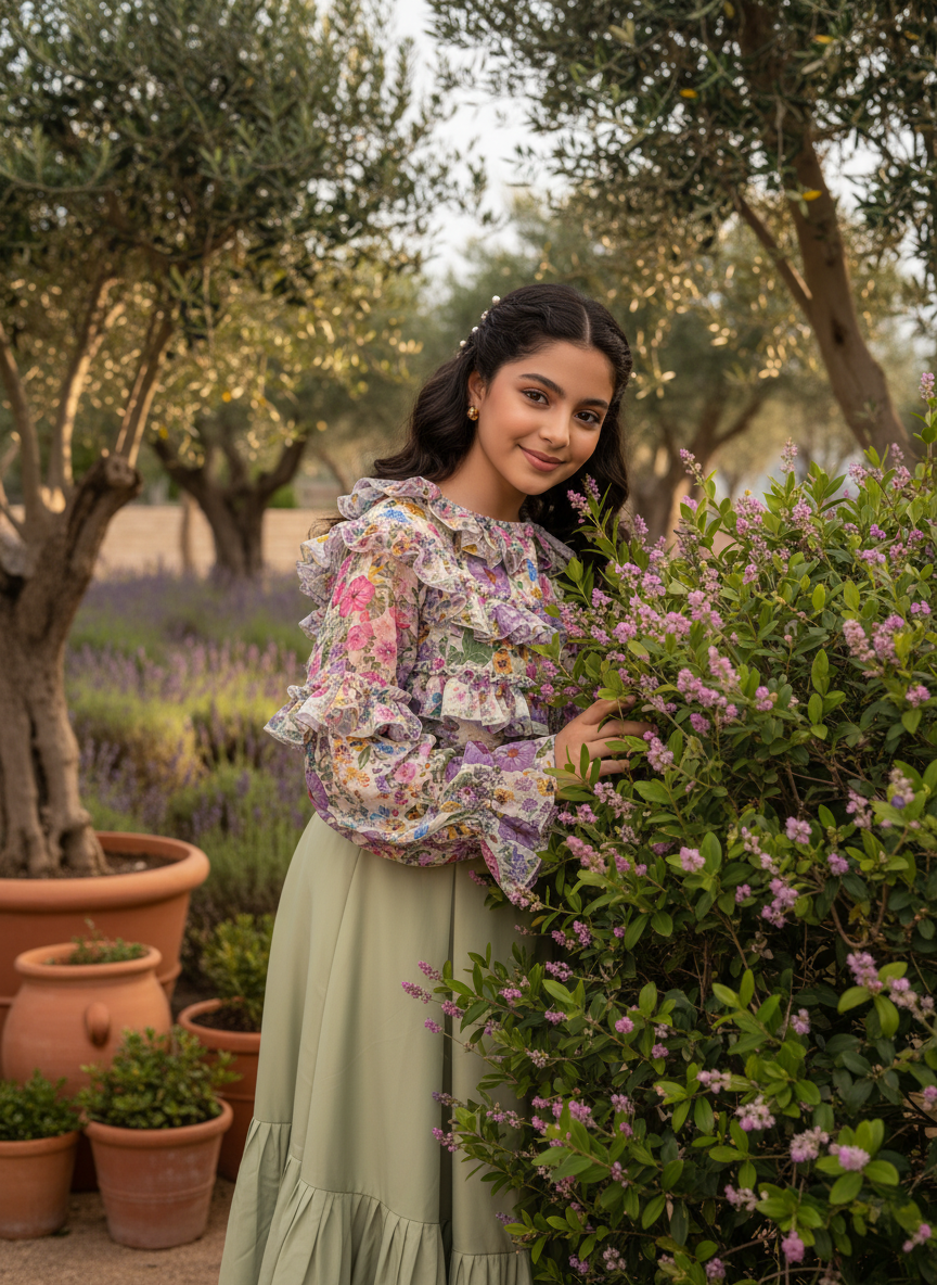 قميص شيفون  تنوره الالماس