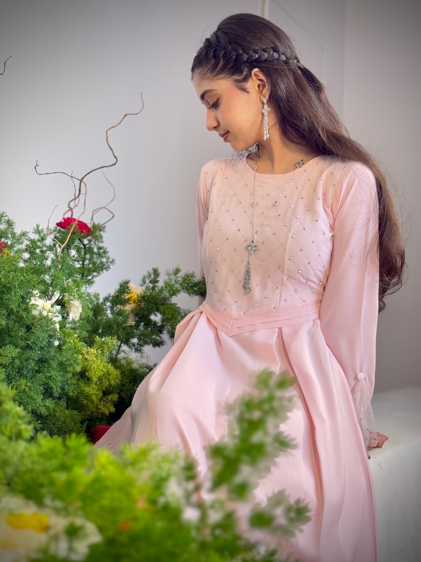 فستان من الكريب مع تور مزراي وريمبو