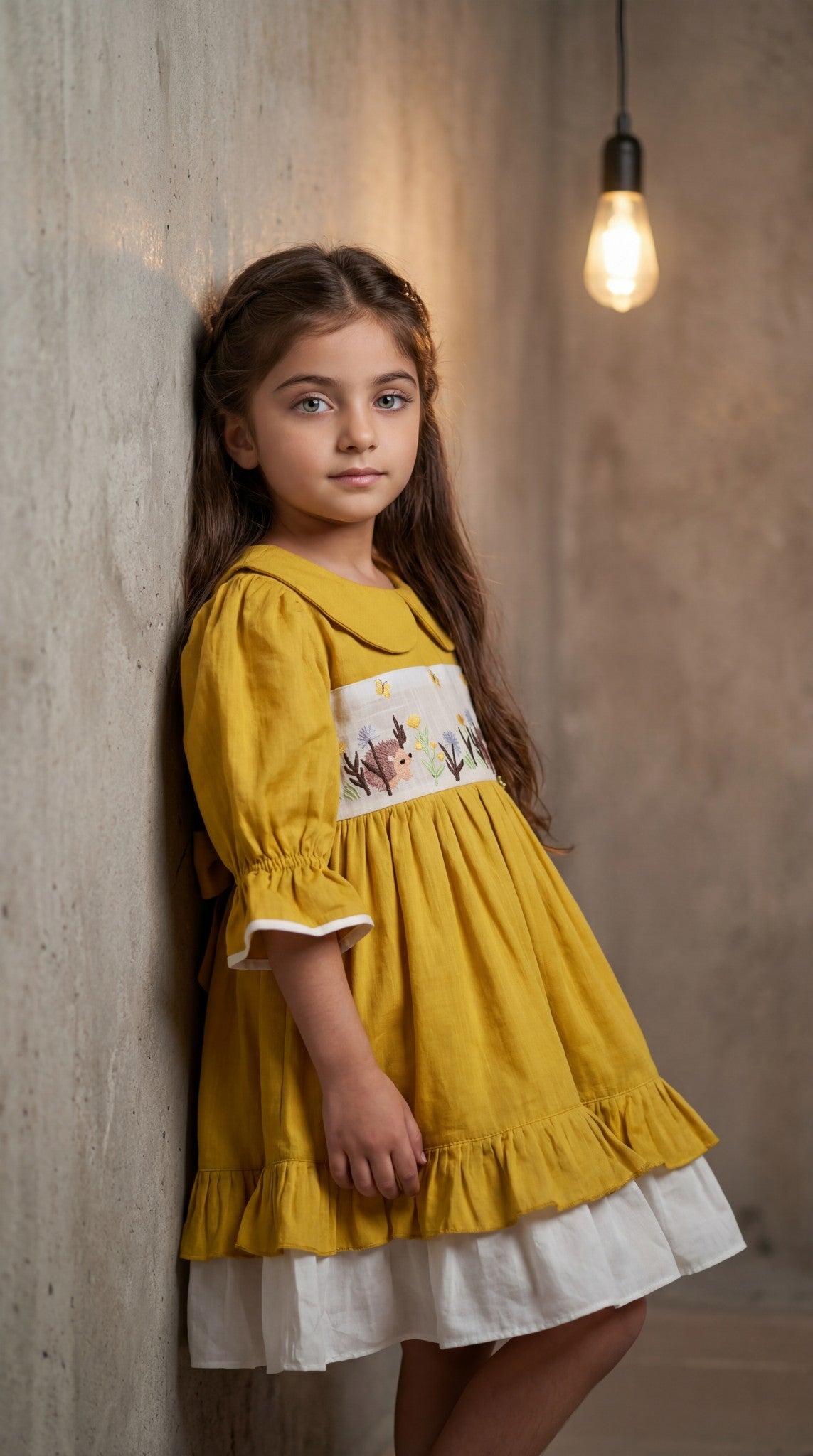 فستان من اللنن مع تطريز