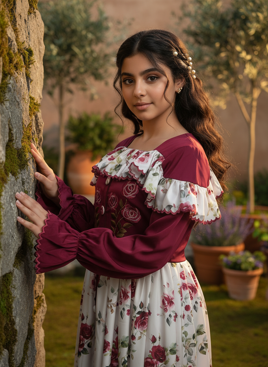 فستان من الحرير   مع تطريز