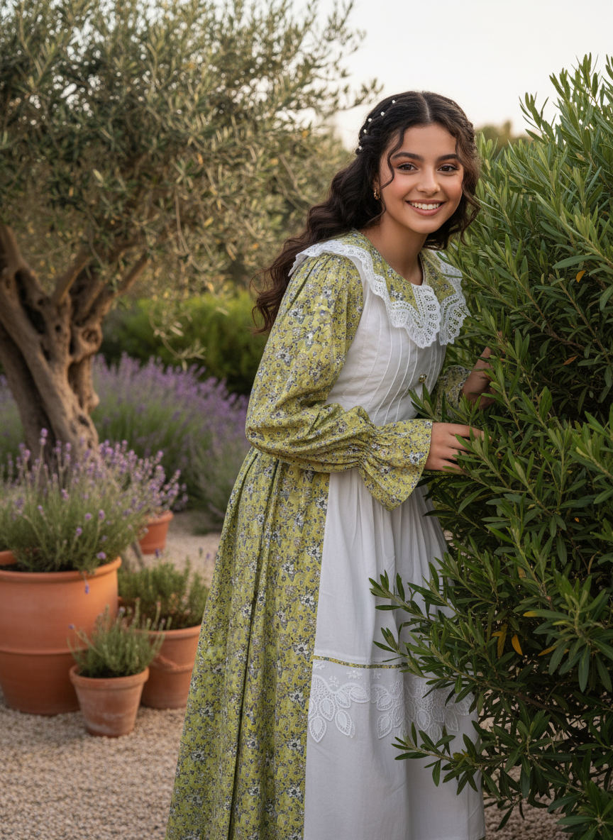 فستان   قطن مع  دانتل