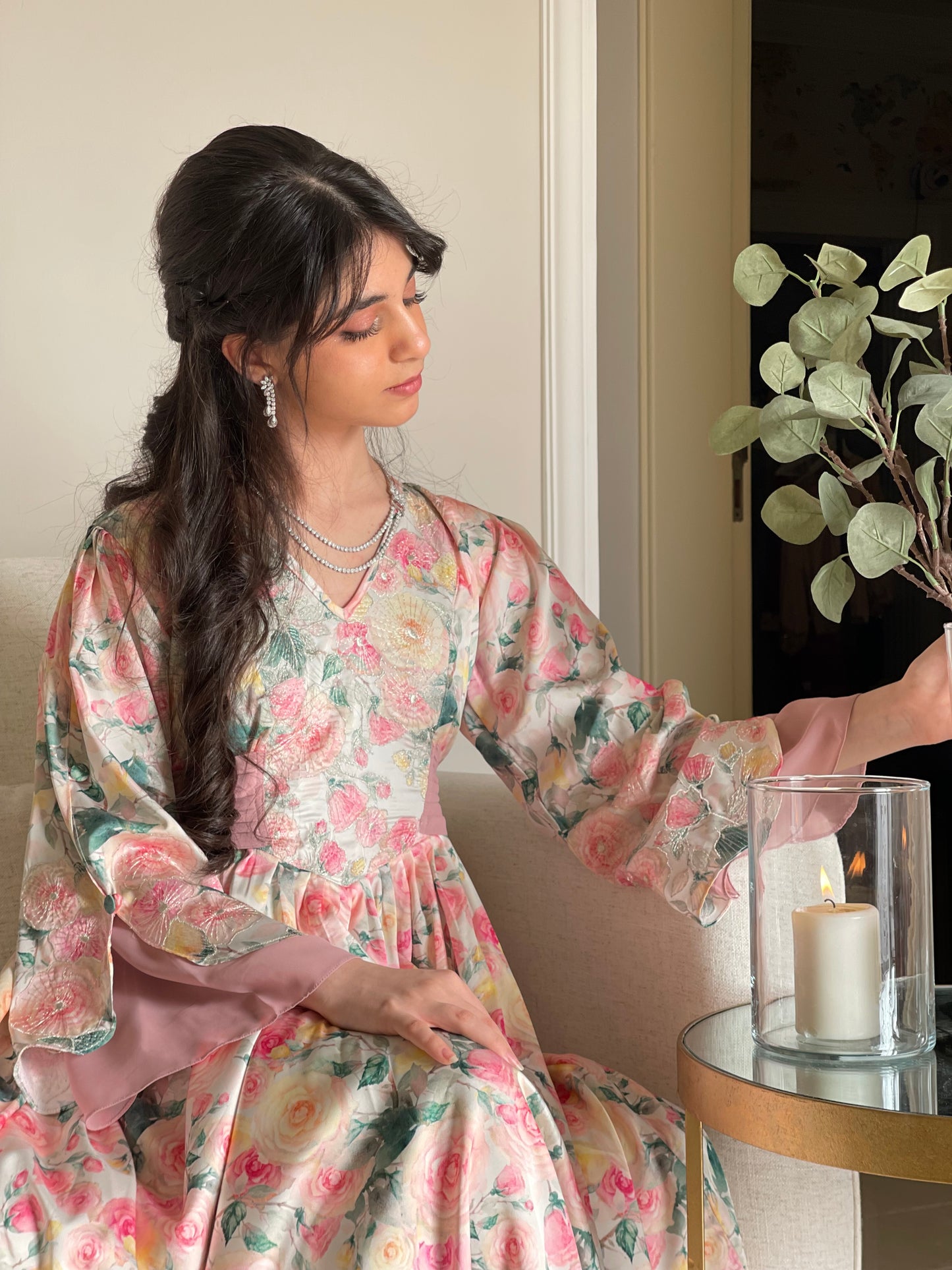 حرير مع نطريز زري وشيفون