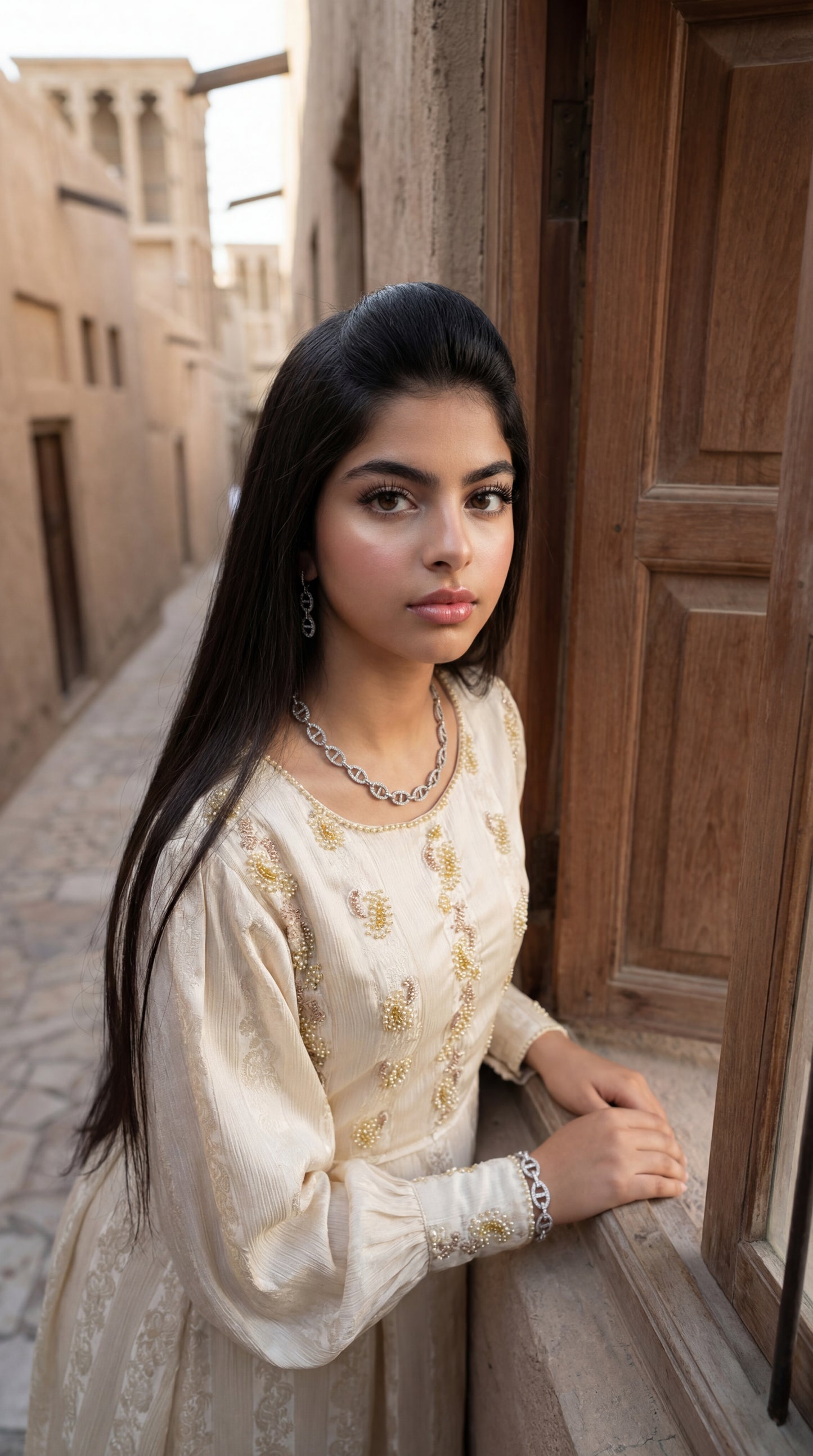 درس من الحرير المزراي   وتطريز مع شك