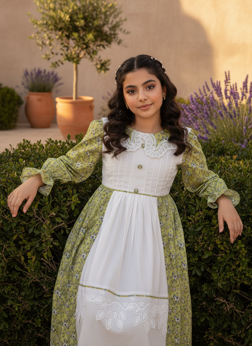 فستان   قطن مع  دانتل